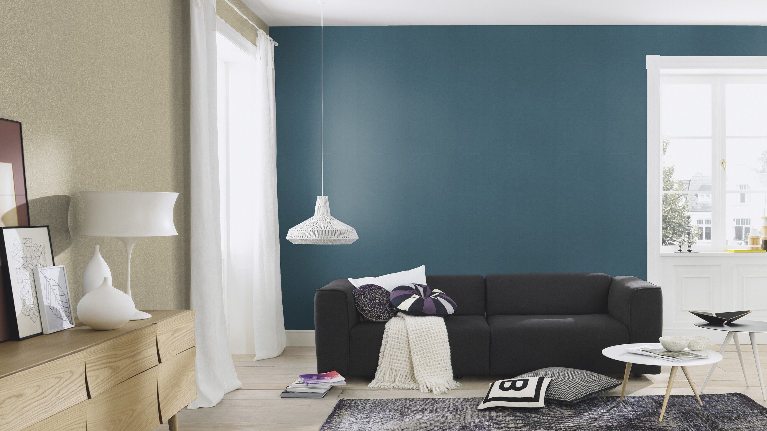Rasch Vliestapete Glänzend - Vinyltapete Uni Gold, Glanzeffekt, (1 Rolle, 1 St., 10,05 m x 0,53 m), gute Lichtbeständigkeit, feucht abwischbar, restlos abziehbar