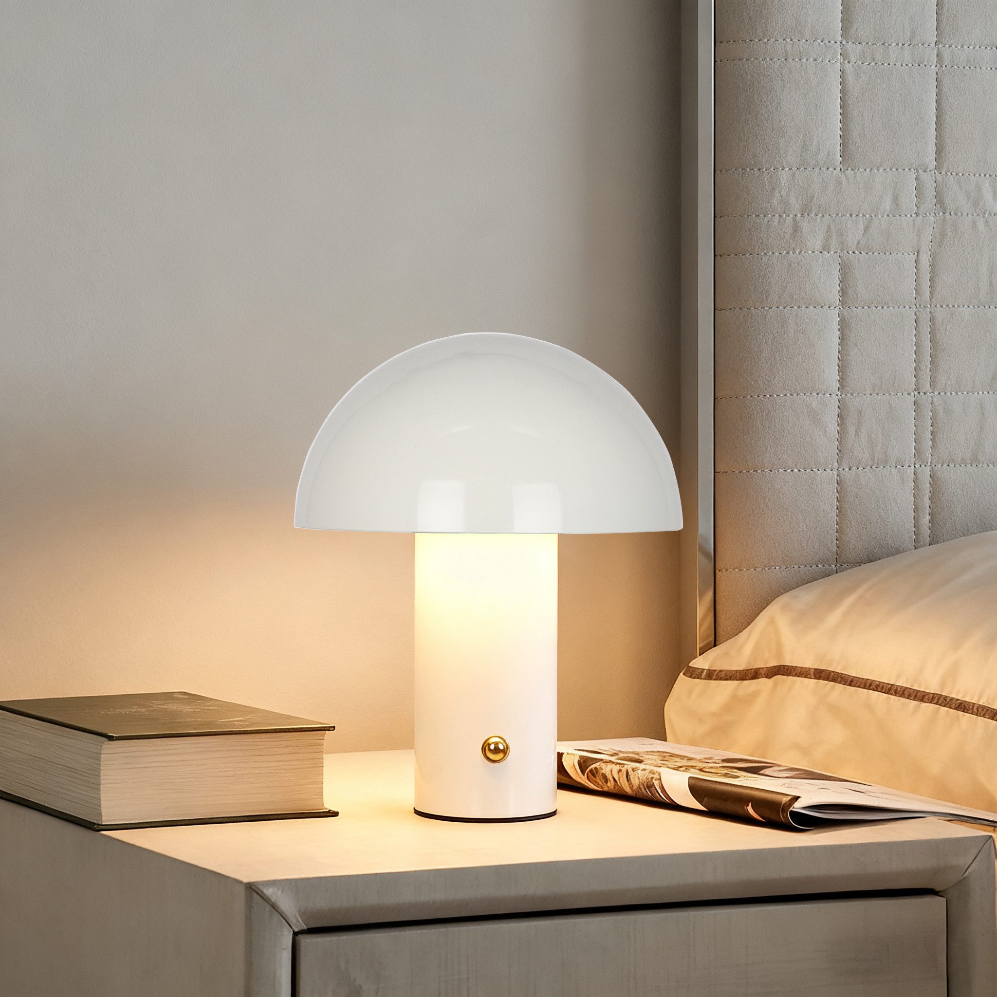 s.Oliver LED Tischleuchte Hillu, Dimmer, Dimmfunktion, Ein-/Ausschalter, USB-Anschluss mit Ladefunktion, USB-Ladefunktion, mehrere Helligkeitsstufen, LED fest integriert, warmweiß - kaltweiß, dimmbar, Typ-C-Ladekabel, CCT, Akku, Tischlampe kabellos, Akkulampe