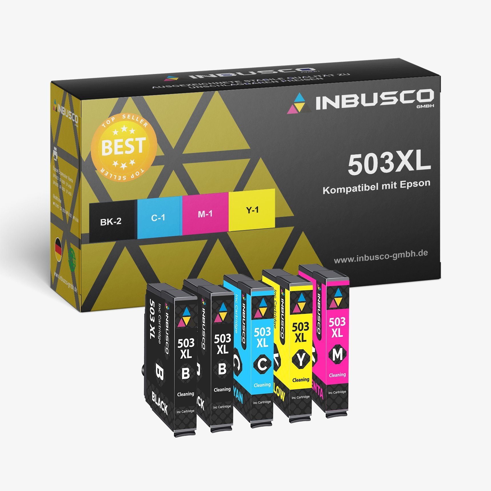 Inbusco 5x T503XL 503 kompatibel Tintenpatronen Tintenpatrone für Epson 