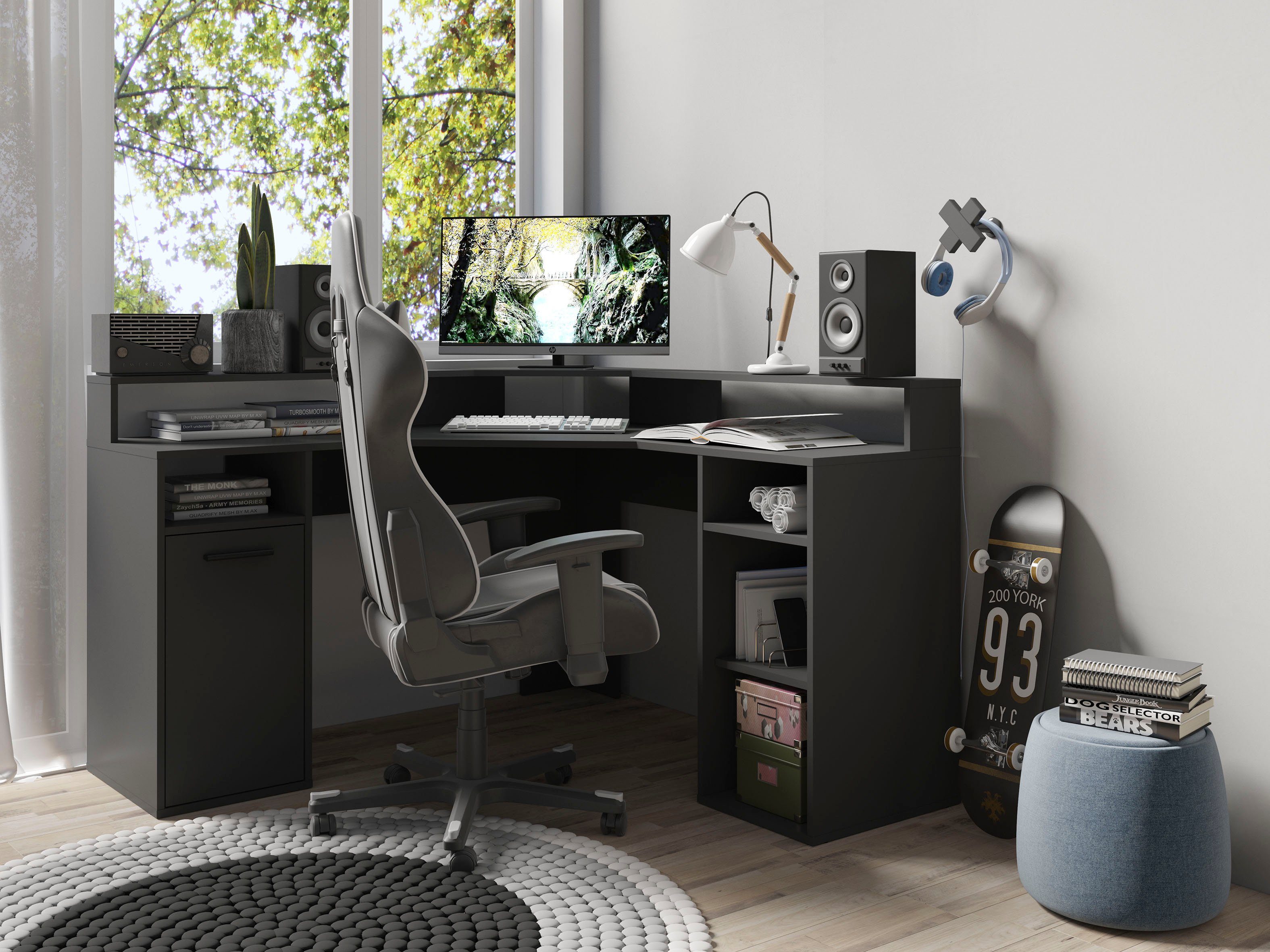 byLIVING Gamingtisch Fox, Breite 139 cm, moderner Eck-Schreibtisch günstig online kaufen