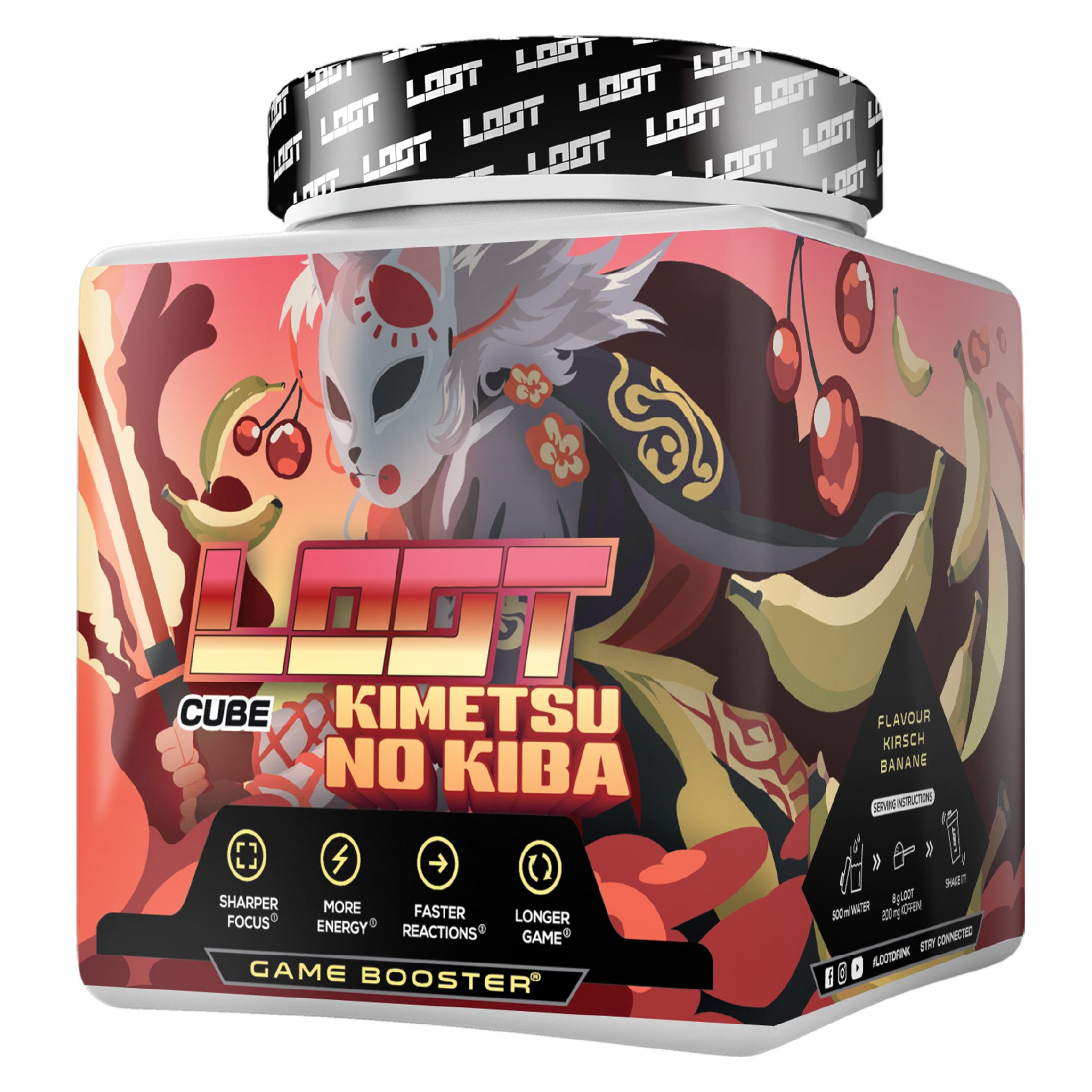 LOOT LOOT® Game Booster mit Koffein Energy für Gaming & Konzentration Pulver, Enthält Koffein (200 mg pro Portion)