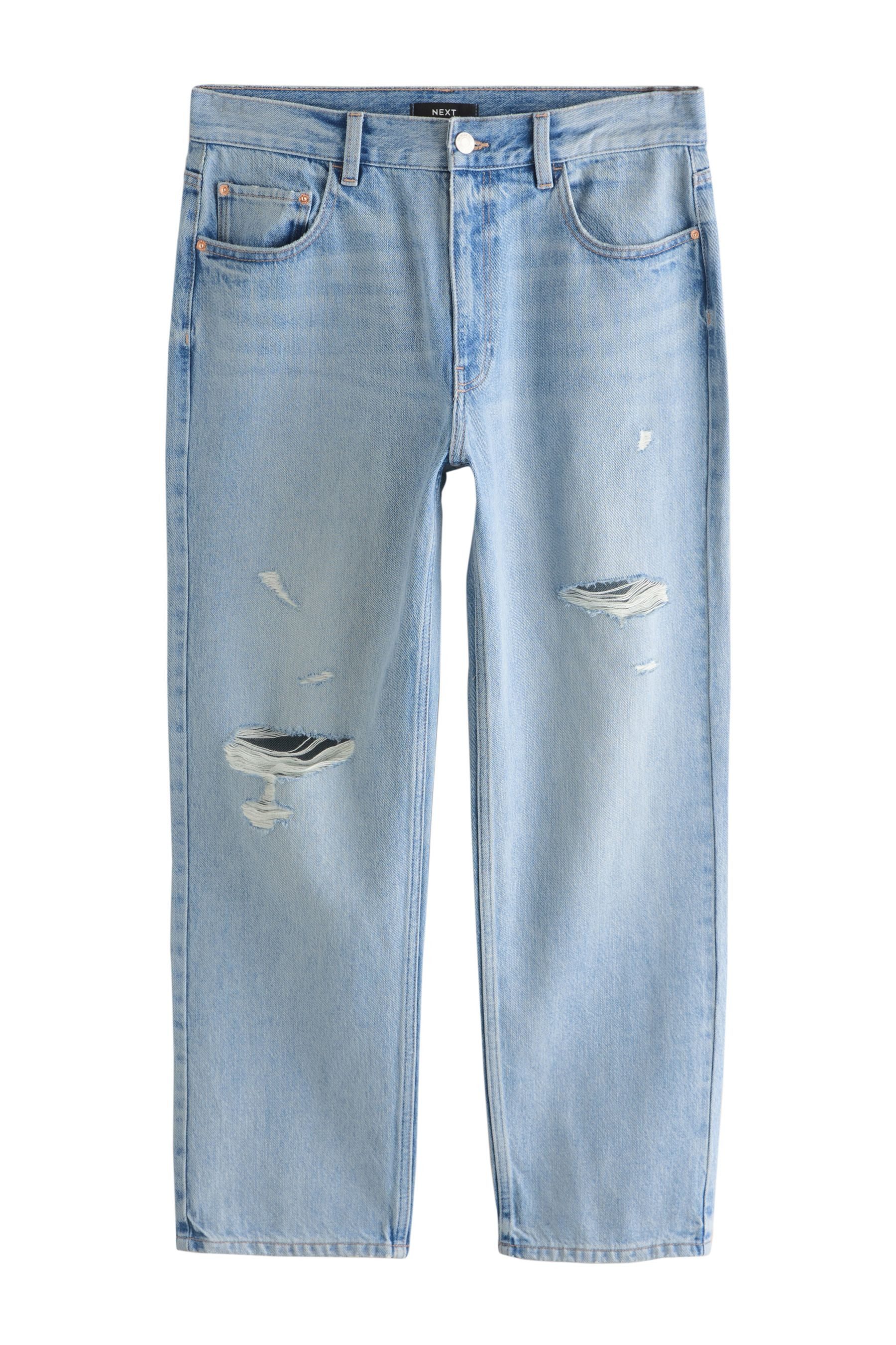 Straight-Jeans Authentische City Hochbund-Jeans mit geradem Bein