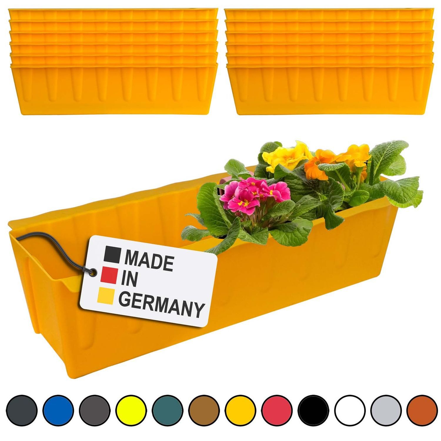 BURI Blumenkasten Blumenkasten Europaletten 12er-Set Gelb Pflanzkasten Balkonkasten