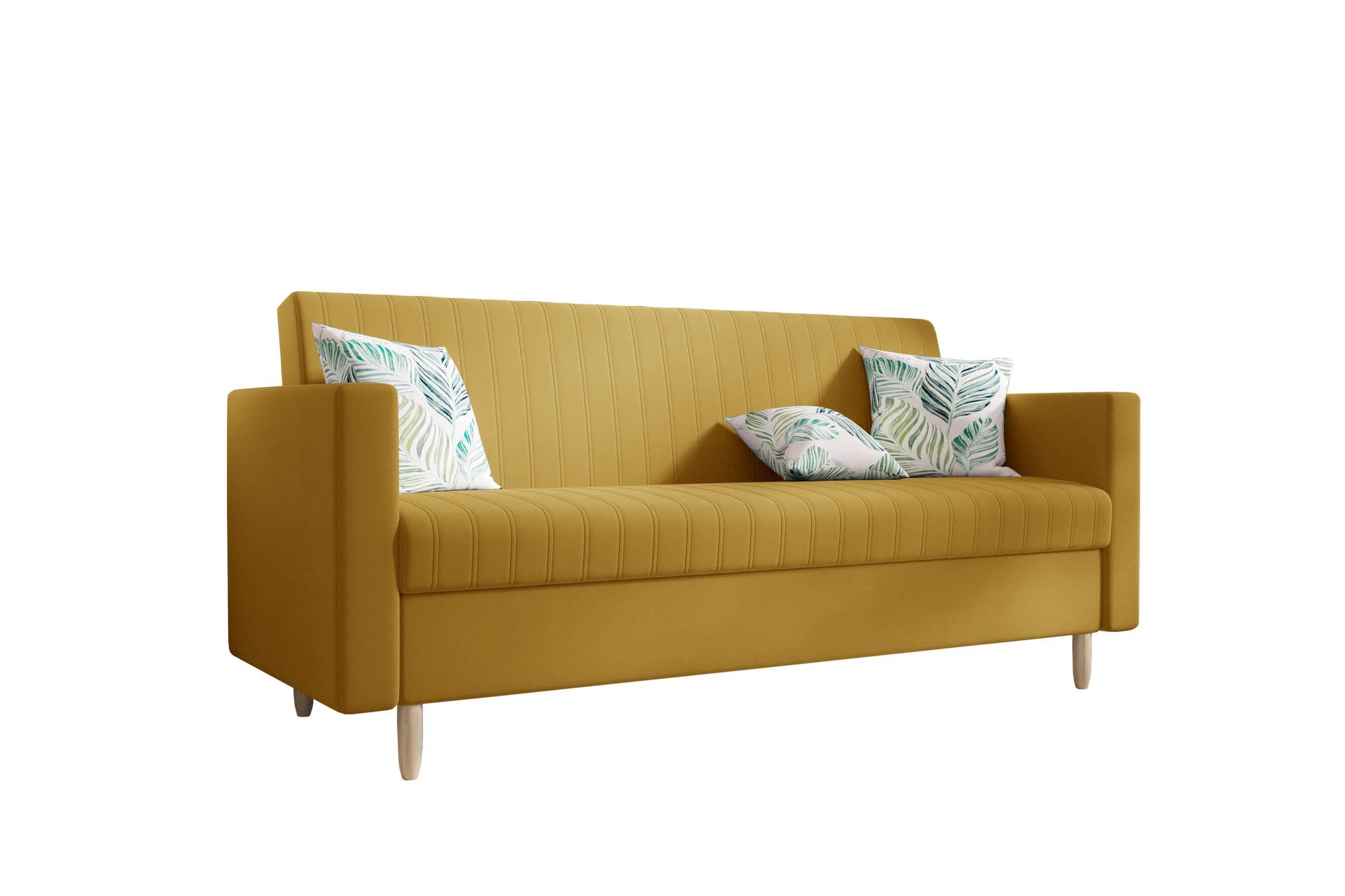 Sofa, Melisa, 3-Sitzer mit Bettfunktion, mit Modern Design Bettkasten, Schlafsofa, Stylefy Sitzkomfort,
