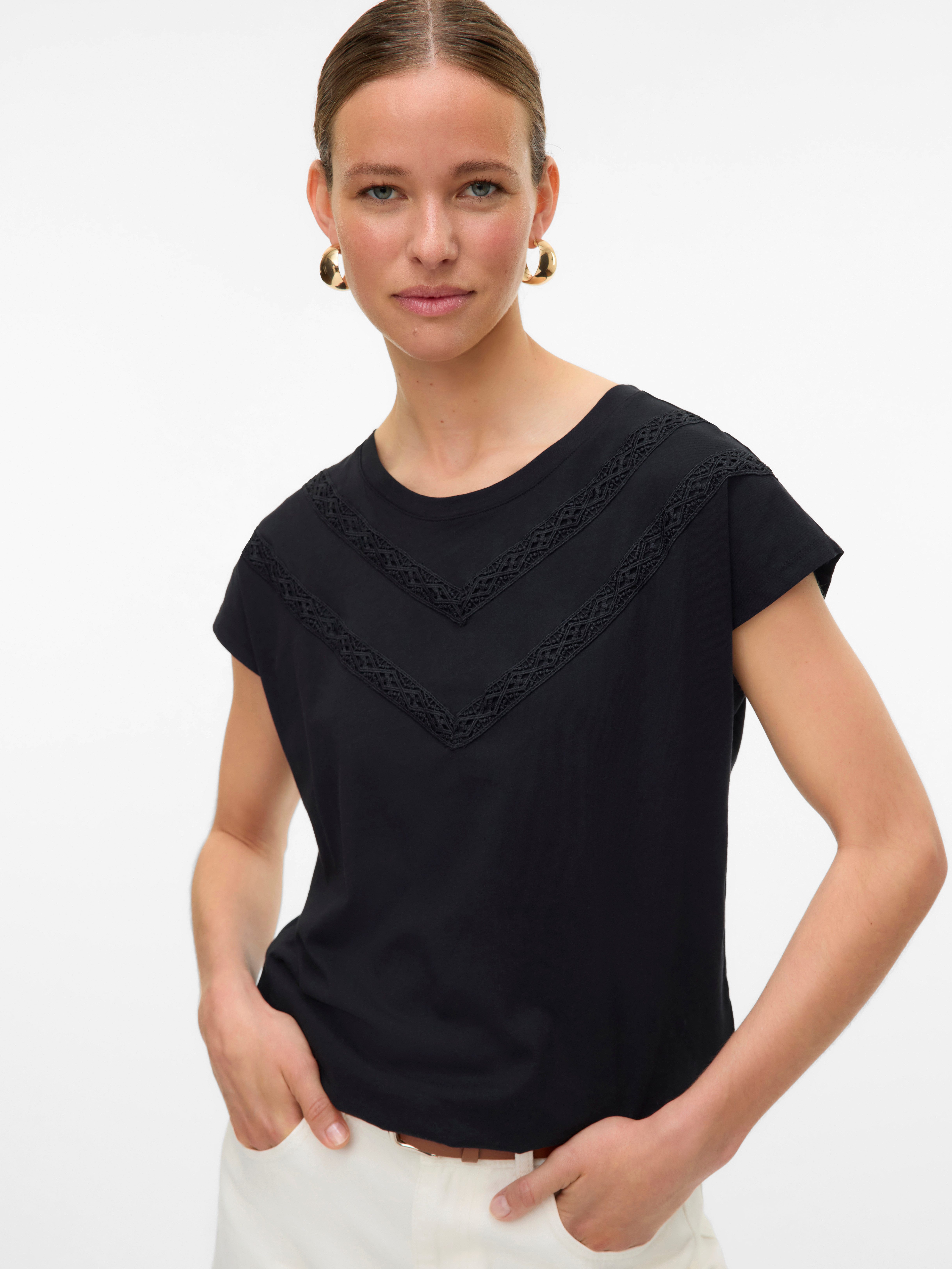 Vero Moda Kurzarmshirt VMPANNA AVA SS TOP JRS günstig online kaufen