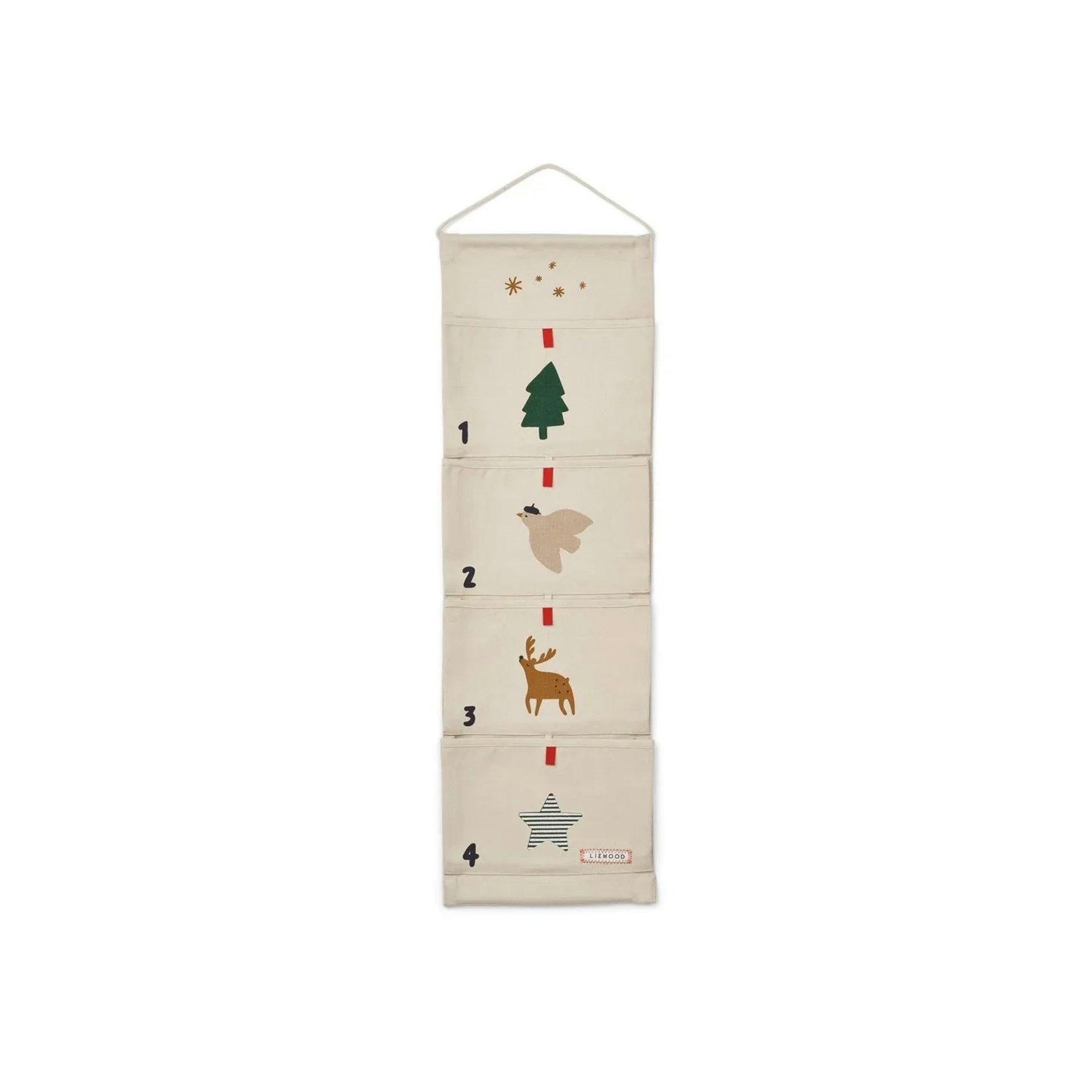Liewood befüllbarer Adventskalender Weihnachtskalender, Weihnachts-Adventskalender - Holly (24-tlg), 24 Taschen, aus 100 % Bio-Baumwolle