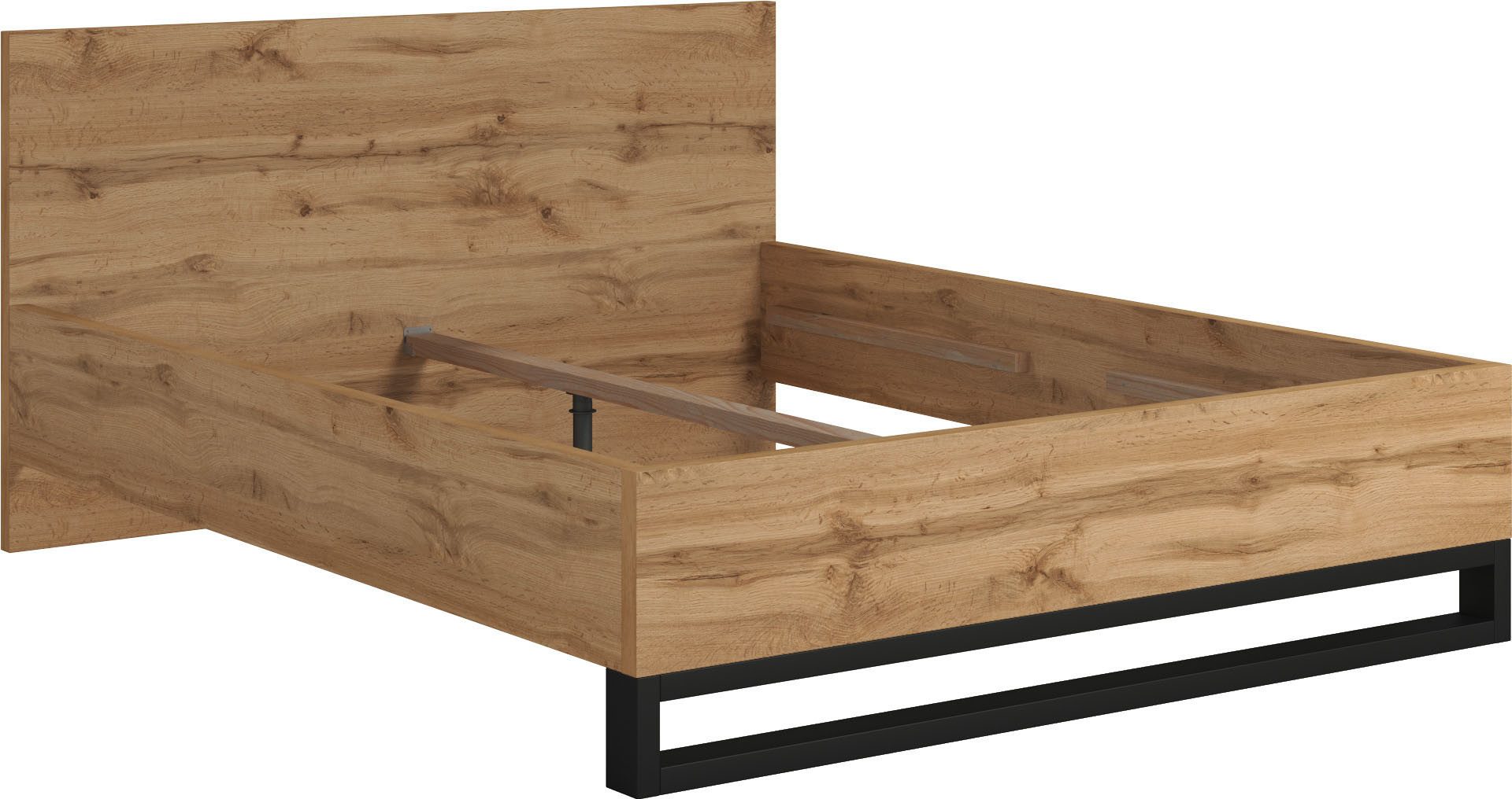 Home affaire Bett Bronne, TOPESELLER! Industrial Design (In den Breiten 140cm, 160cm und 180cm), mit Kufen in Metalloptik, FSC-zertifiziert, Made in EU