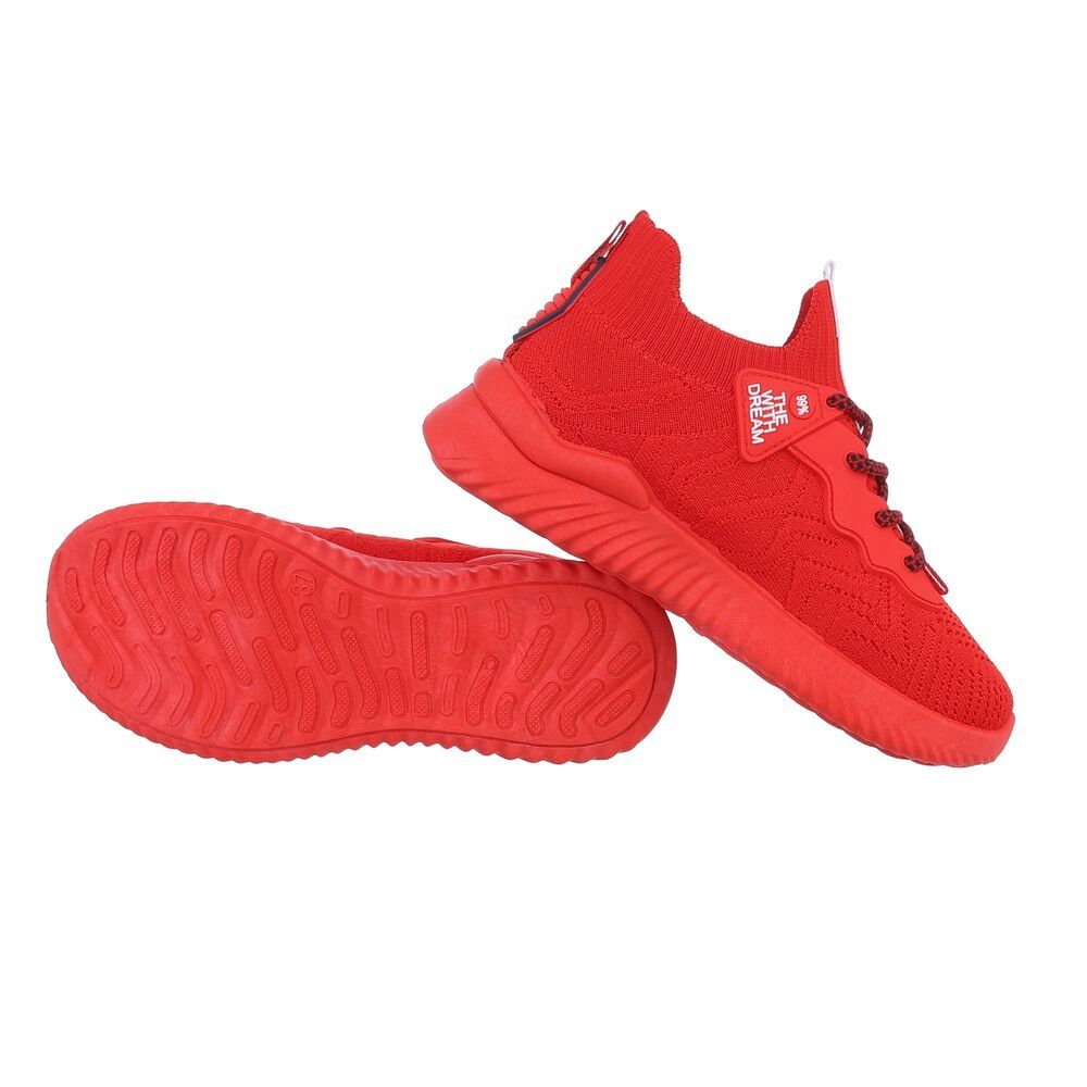 Ital-Design Freizeit Low-Top Rot in Sneakers Damen Sneaker Flach Low