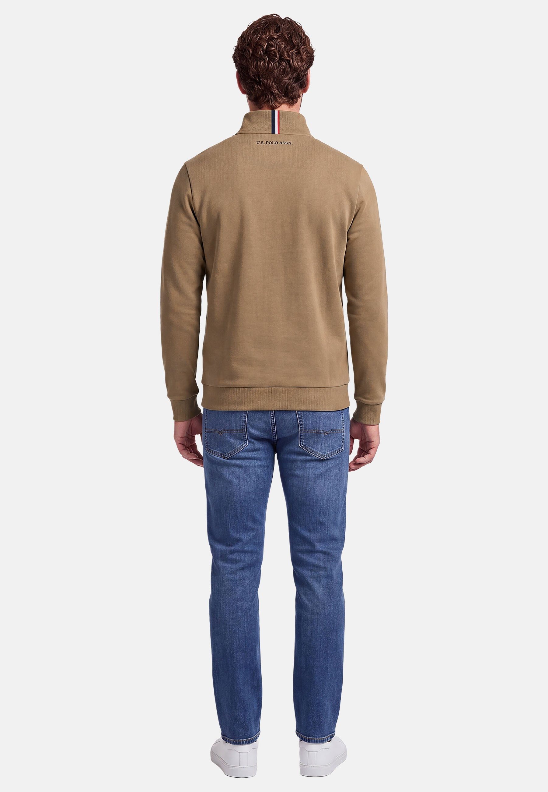 U.S. Polo Assn. Stehkragenpullover USNiico – Herren Half-Zip Pullover mit Logo-Stickerei Weiche Baumwollmischung, sportlich-elegantes Design und hoher Komfort – Bild 4 von 5