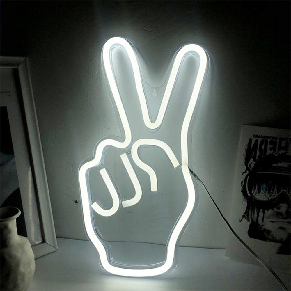 Rosnek LED Dekolicht Großes Format, Rückwand und Schalter, für Bar Schlafzimmer Party Deko, USB, LED-Neonlicht-Schild, Wandkunst Dekoratives Hängeschild