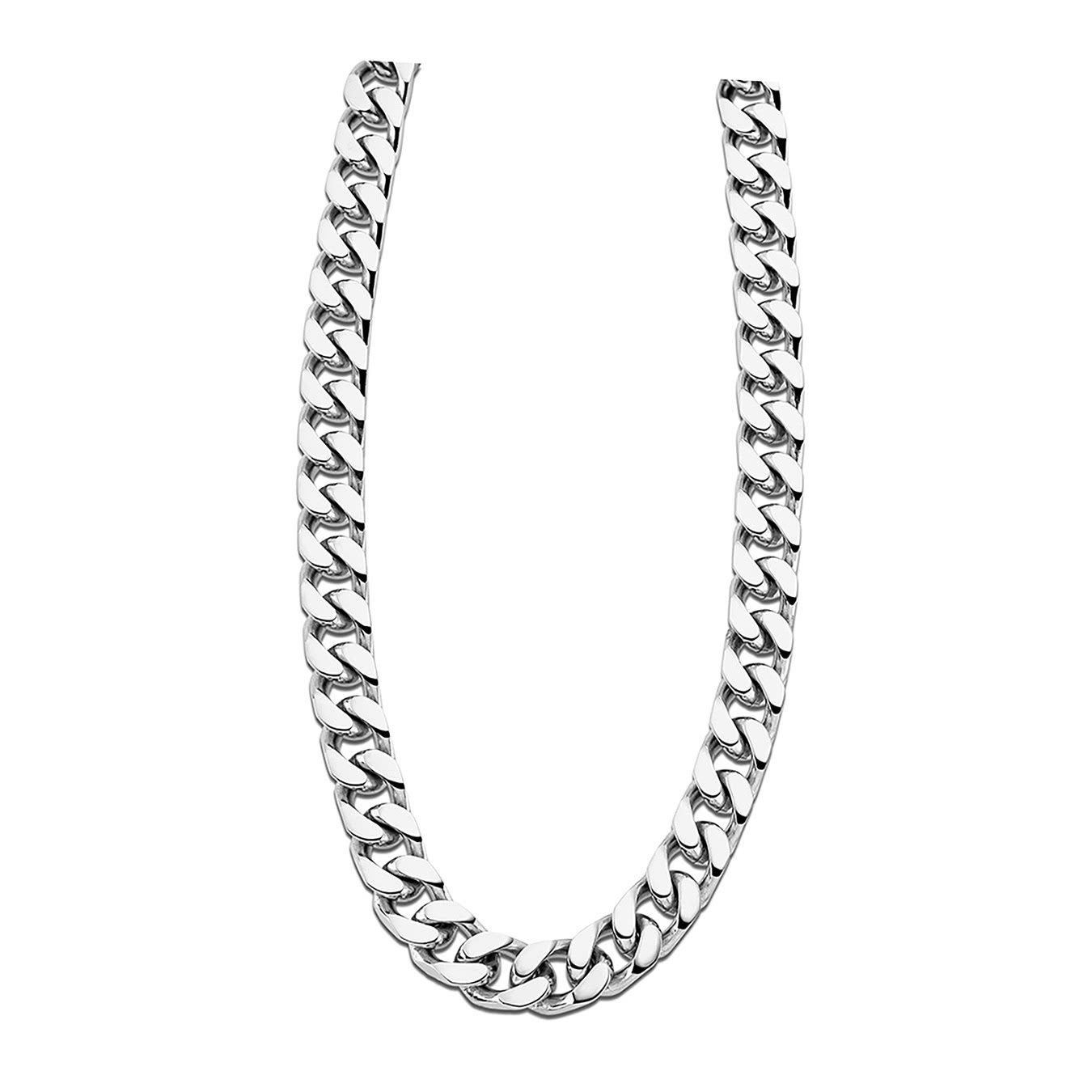 Lotus Style Edelstahlkette LOTUS Style Halskette silber (Halsketten, Halskette), Halsketten für Herren Edelstahl (Stainless Steel)