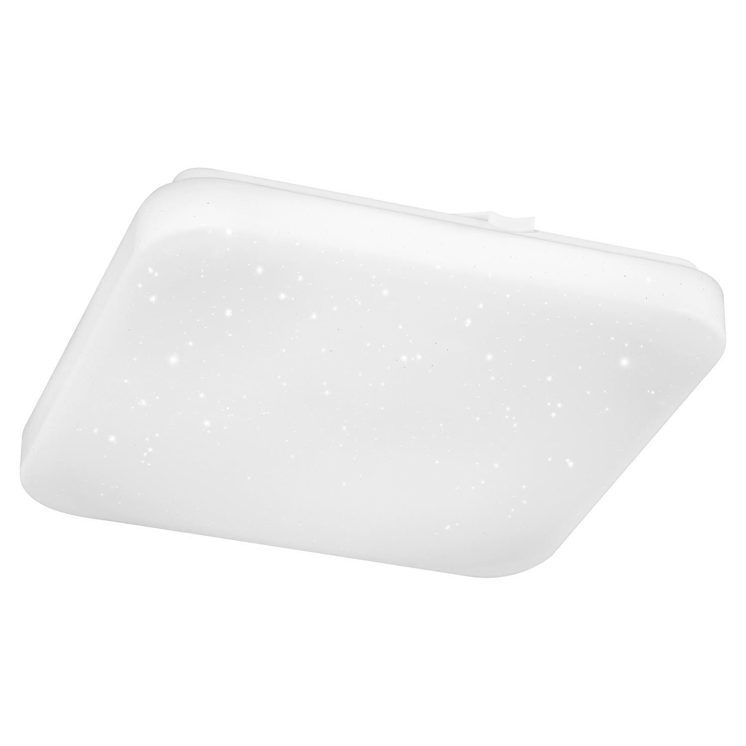 EGLO LED Deckenleuchte POGLIOLA, 28 x 28 cm, Weiß, Kunststoff, Stahl, Anpassung der Farbtemperatur, Sternenhimmel, LED fest integriert, Extra-Warmweiß, Neutralweiß, Tageslichtweiß