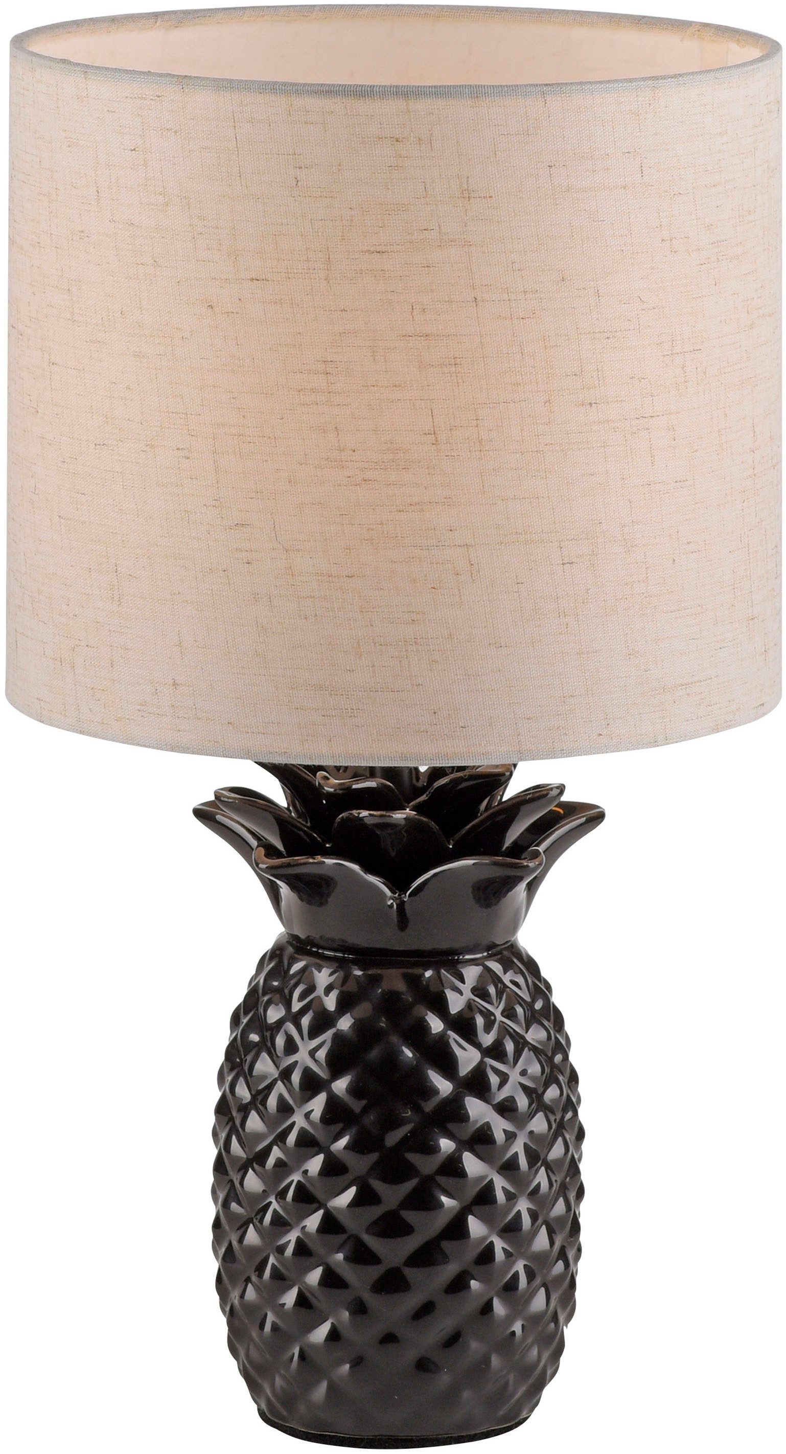 OTTO home Tischleuchte Torrik - Tischlampe im Ananas Design, Ein-/Ausschalter, ohne Leuchtmittel, Warmweiß, Leinenschirm, Ananas, Pineapple, E14 – Bild 4 von 5