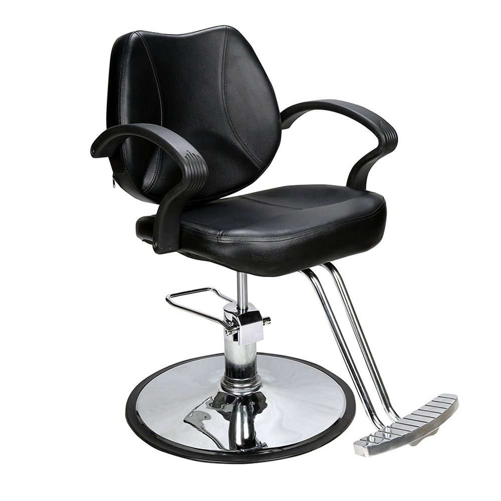 Barberpub Stuhl Barberpub Friseurstuhl Friseursessel 2057BK, Höhenverstellbar Hydraulisch, Kunstleder, drehbar