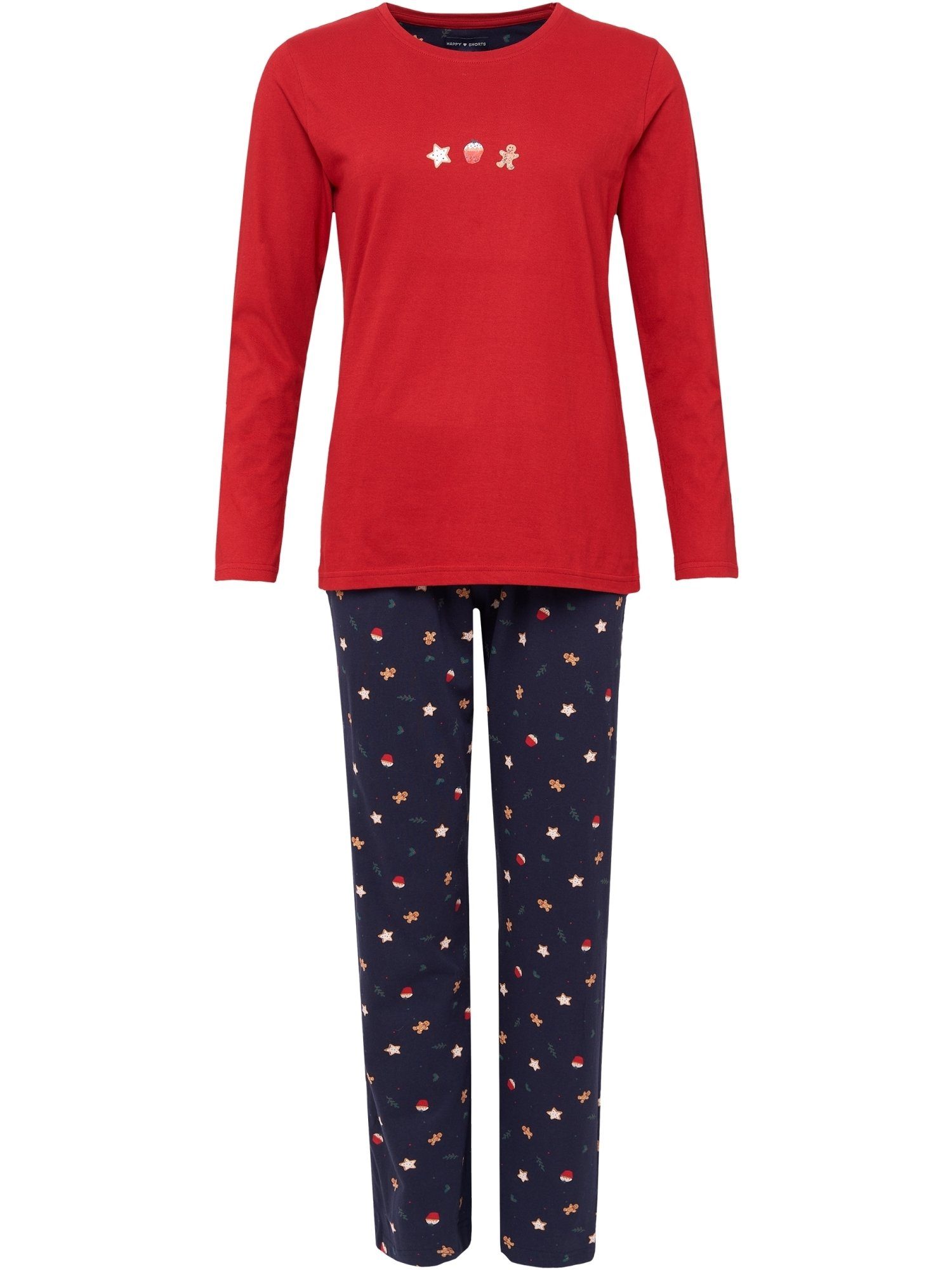 HAPPY SHORTS Pyjama Xmas (2 tlg) schlafanzug schlafmode bequem gingerbreadred