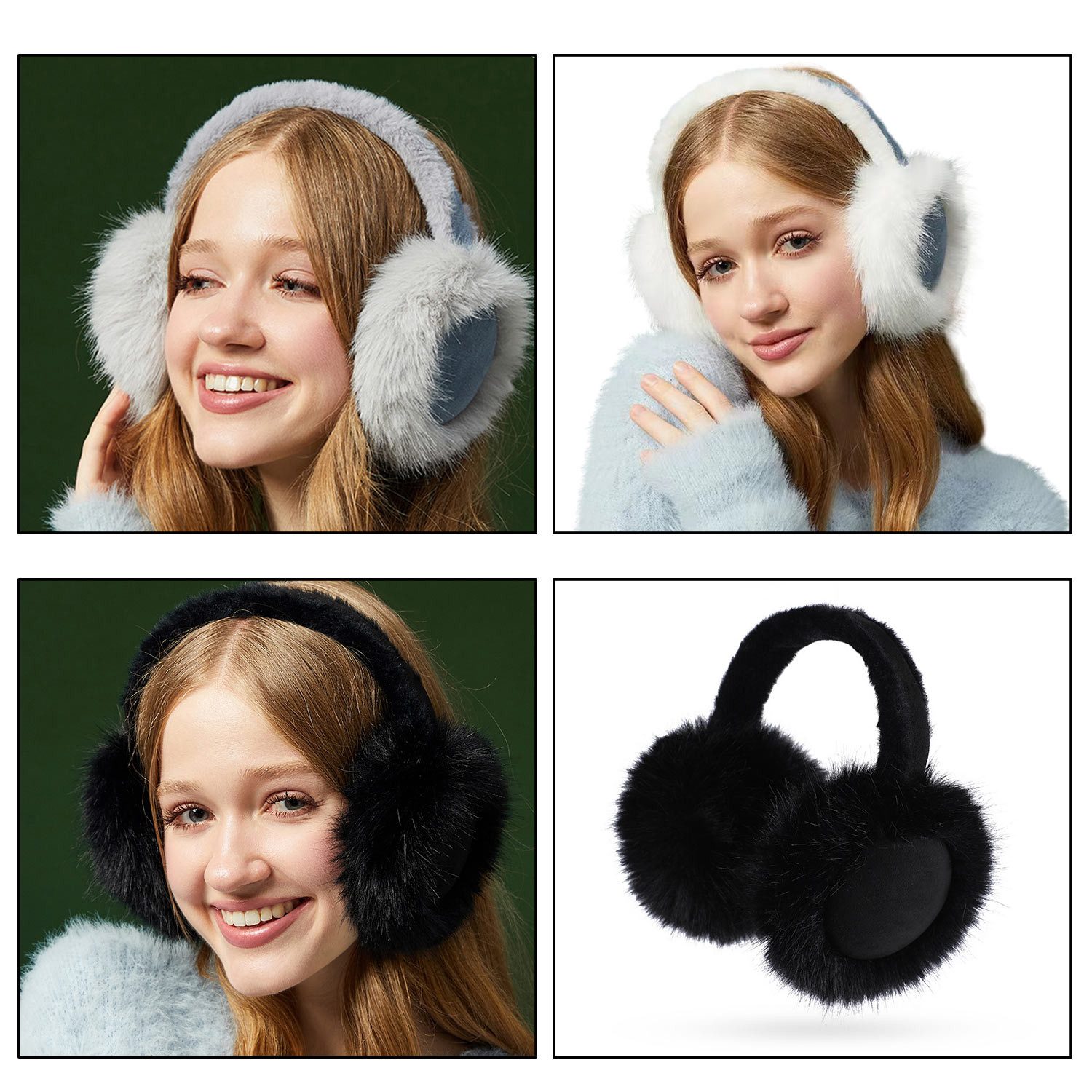 Refttenw Ohrenwärmer Faltbare tragbare Frostschutz-Ohrenschützer, Plüsch-Ohrenschützer
