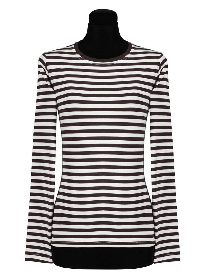 thetru Clown-Kostüm Ringelshirt schwarz-weiß - Faschingskostüm Damen, Gestreiftes Shirt für Karneval und Alltag – qualitativ entsprechend