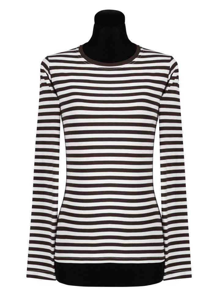 thetru Kostüm Damen Ringelshirt langarm schwarz-weiß – alltagsta, Gestreiftes Shirt für Karneval und Alltag – qualitativ entsprechend