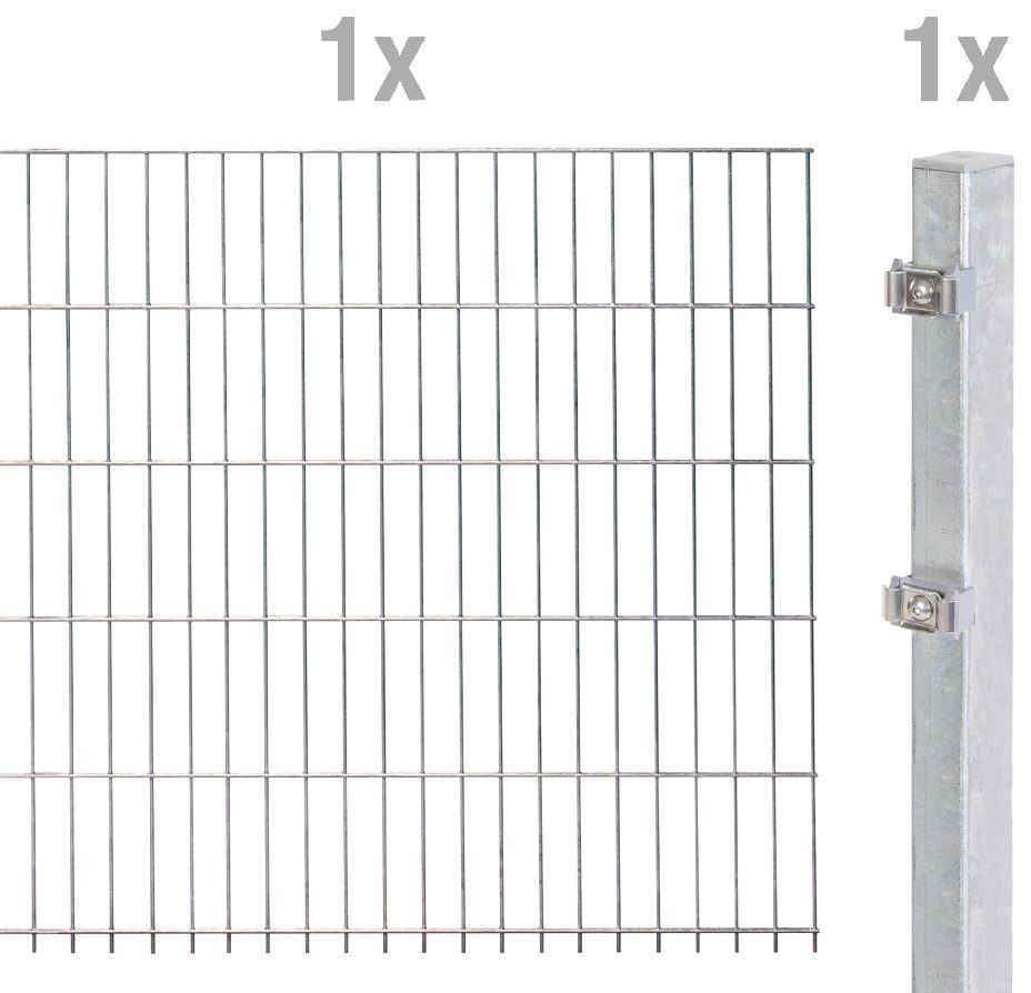 Alberts Doppelstabmattenzaun, (Set), Anbauset 160 cm hoch, 1 Matte 2 m