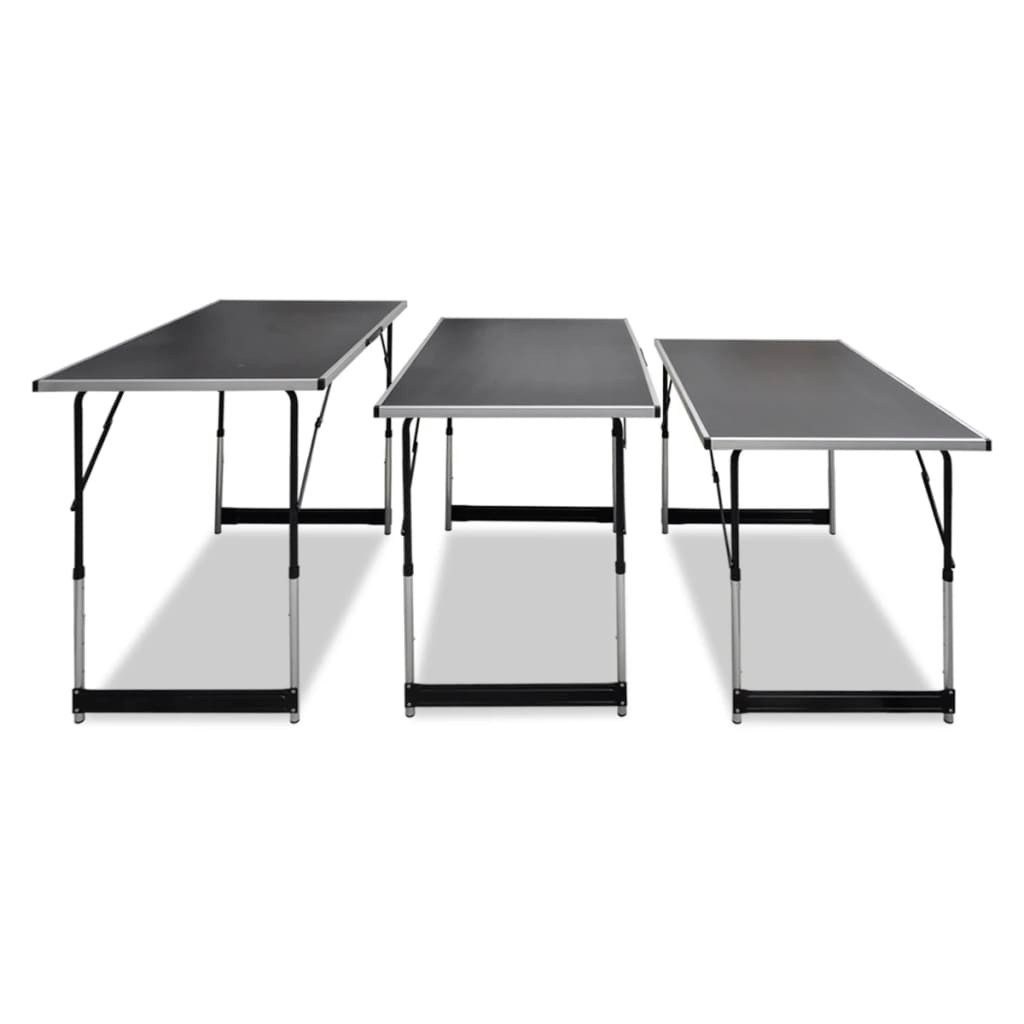 furnicato Tapeziertisch Höhenverstellbare Tapeziertische 100x60 cm Schwarz, 3er Set (1-St)