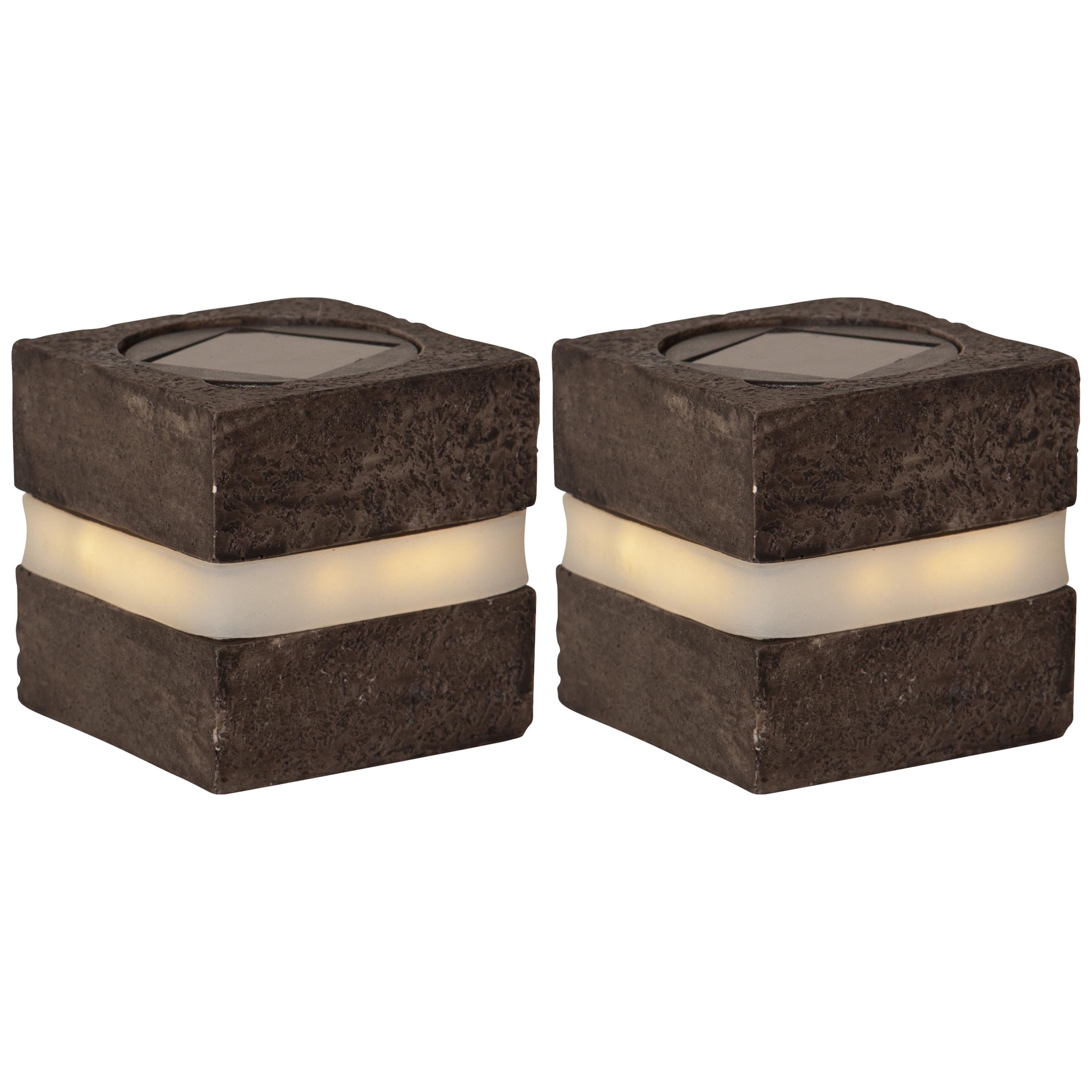 STAR TRADING LED Solarleuchte Stonecube, Solar Dekoration Stonecube, Würfel