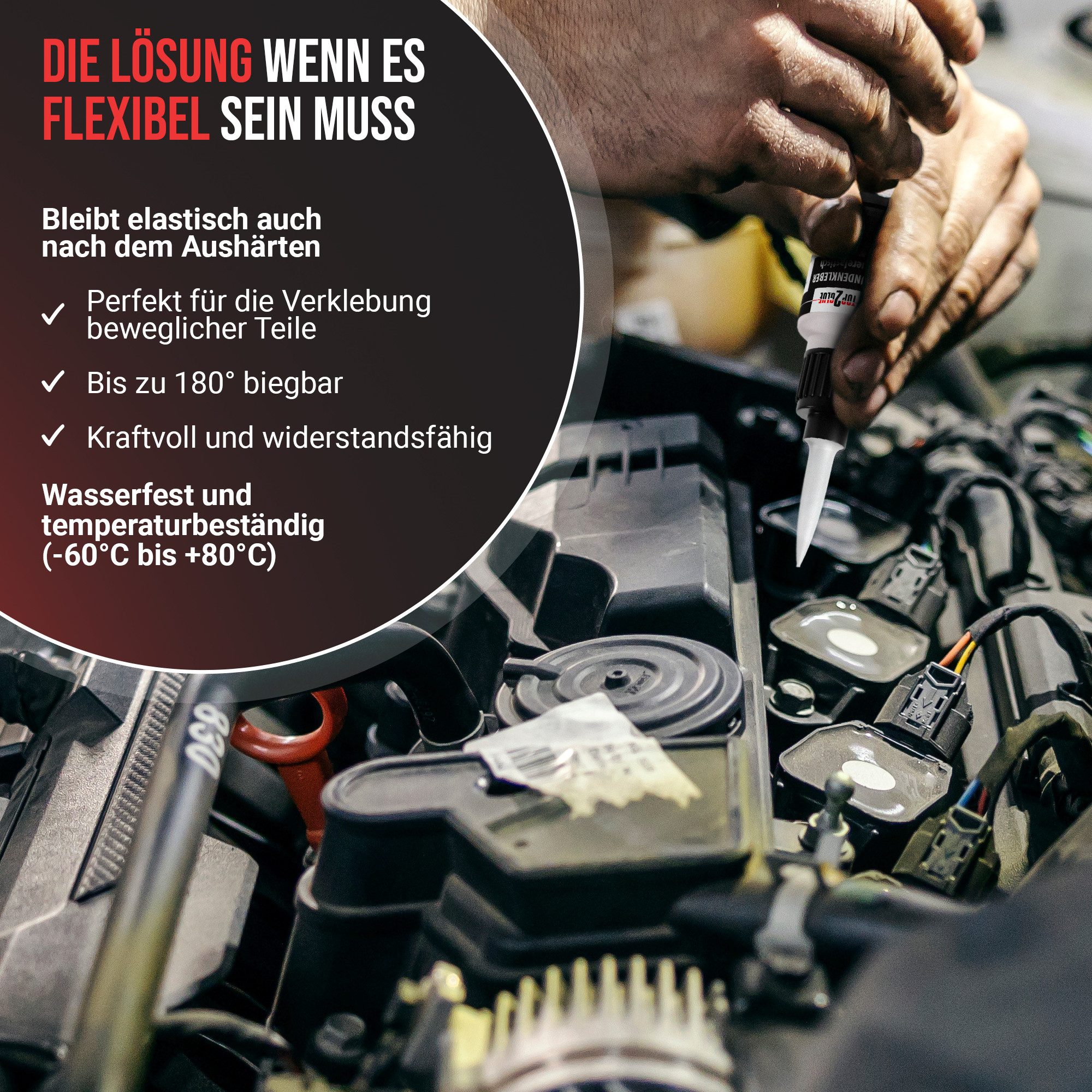 Top2Glue Sekundenkleber Top2Glue Sekundenkleber dauerelastisch 20g, (1-tlg), härtet flexibel aus