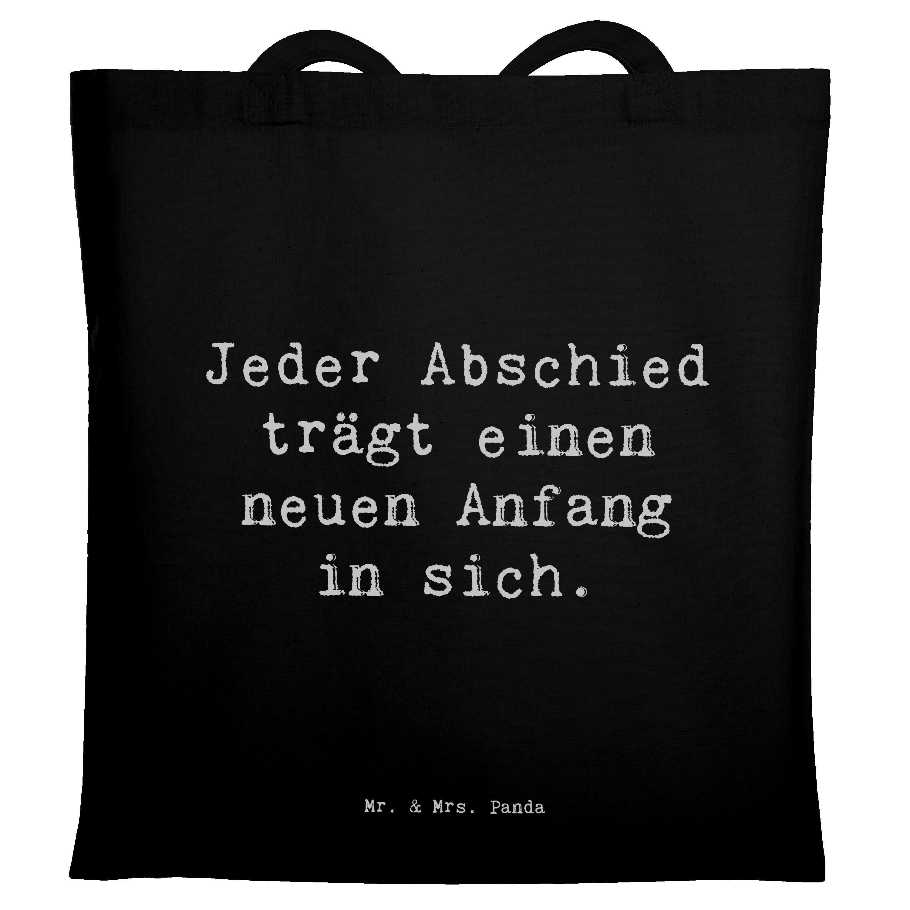 Tragetasche Spruch Verluste betrauern und loslassen - Schwarz - Geschenk, Hoffnun