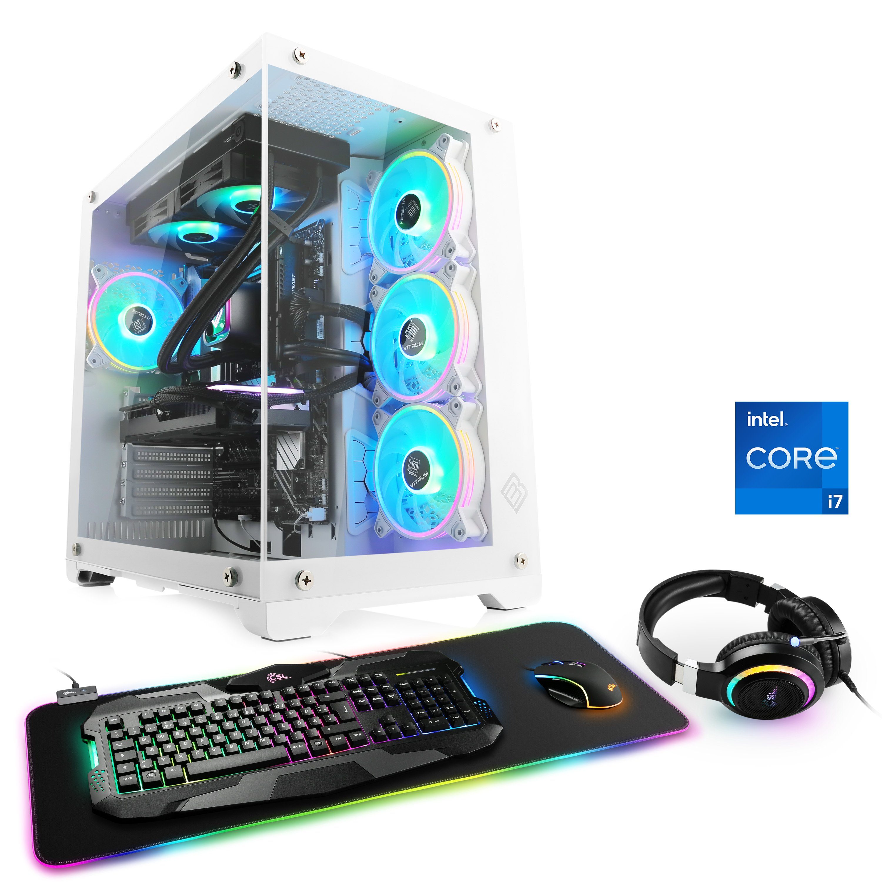 CSL Aqueon C77114 Advanced Edition Gaming-PC (Intel® Core i7 13700F, AMD Radeon RX 7600, 16 GB RAM, 1000 GB SSD, Wasserkühlung)