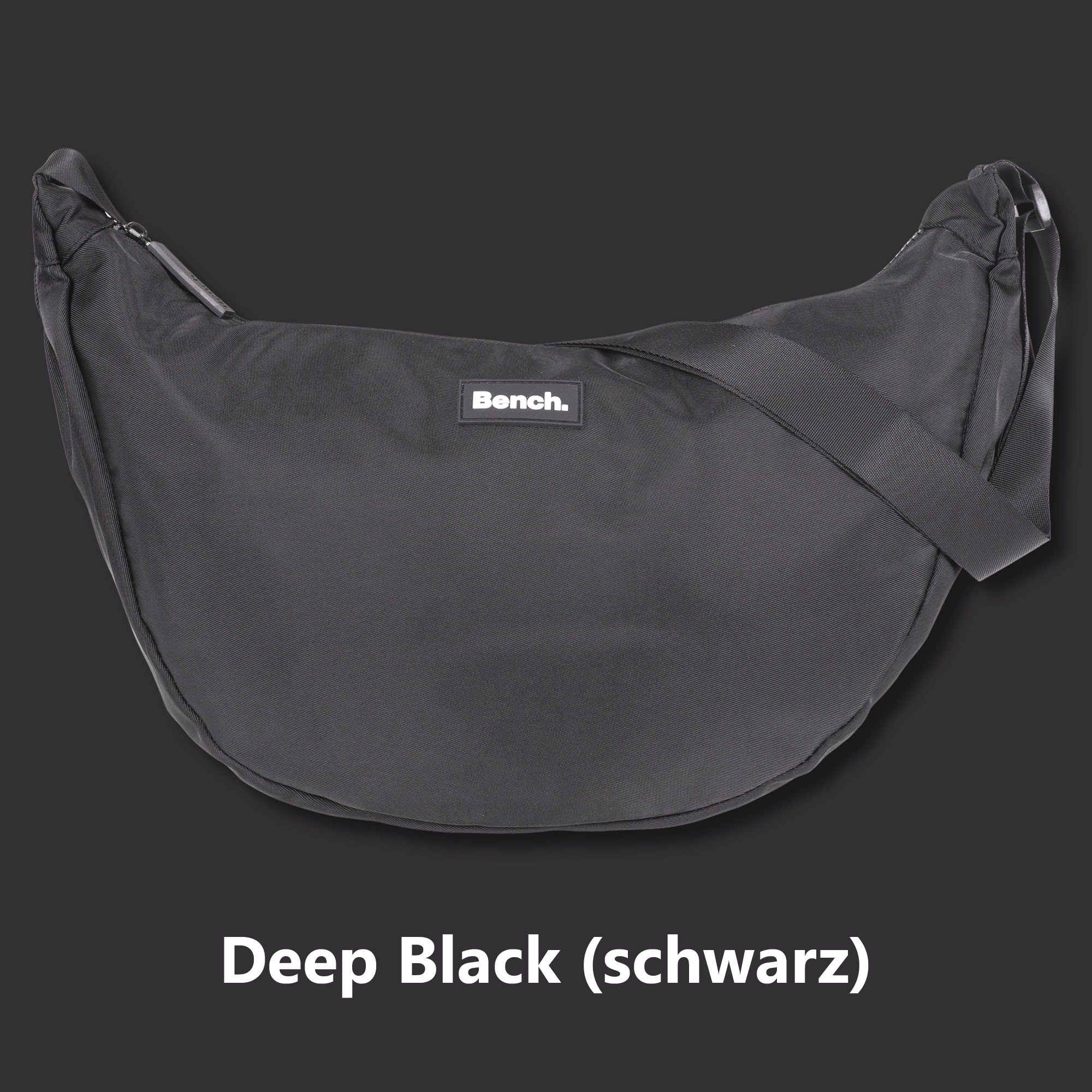 Bench. Handtasche Crossbag Moon Bag Form Slingbag Schultertasche, Damentasche Damen Freizeittasche Sichel Mond Form 64216 + Etui