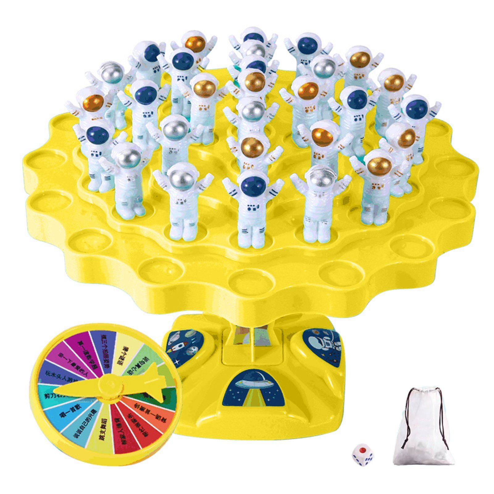 Rutaqian Lernspielzeug Balancing Tree Game , Reisespielzeug und Spiele (Astronauten-Design-Erleuchtungspuzzle), Für Kinder im Vorschulalter, Geburtstagsgeschenke Gelb