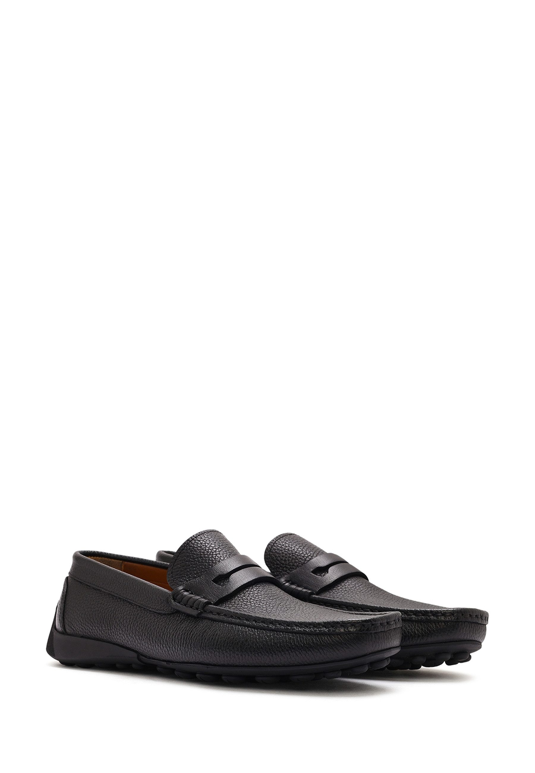 Derimod Lässige Loafer aus Leder Loafer Echtes Leder, Lederfutter, Gummisohle, Slipper-Design, Genarbte Textur