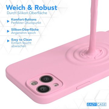 EAZY CASE Handykette Breitband Kette für Apple iPhone 13 6,1 Zoll, Handytasche Smartphonekette Karabiner Schutzhülle zum Umhängen Rosa