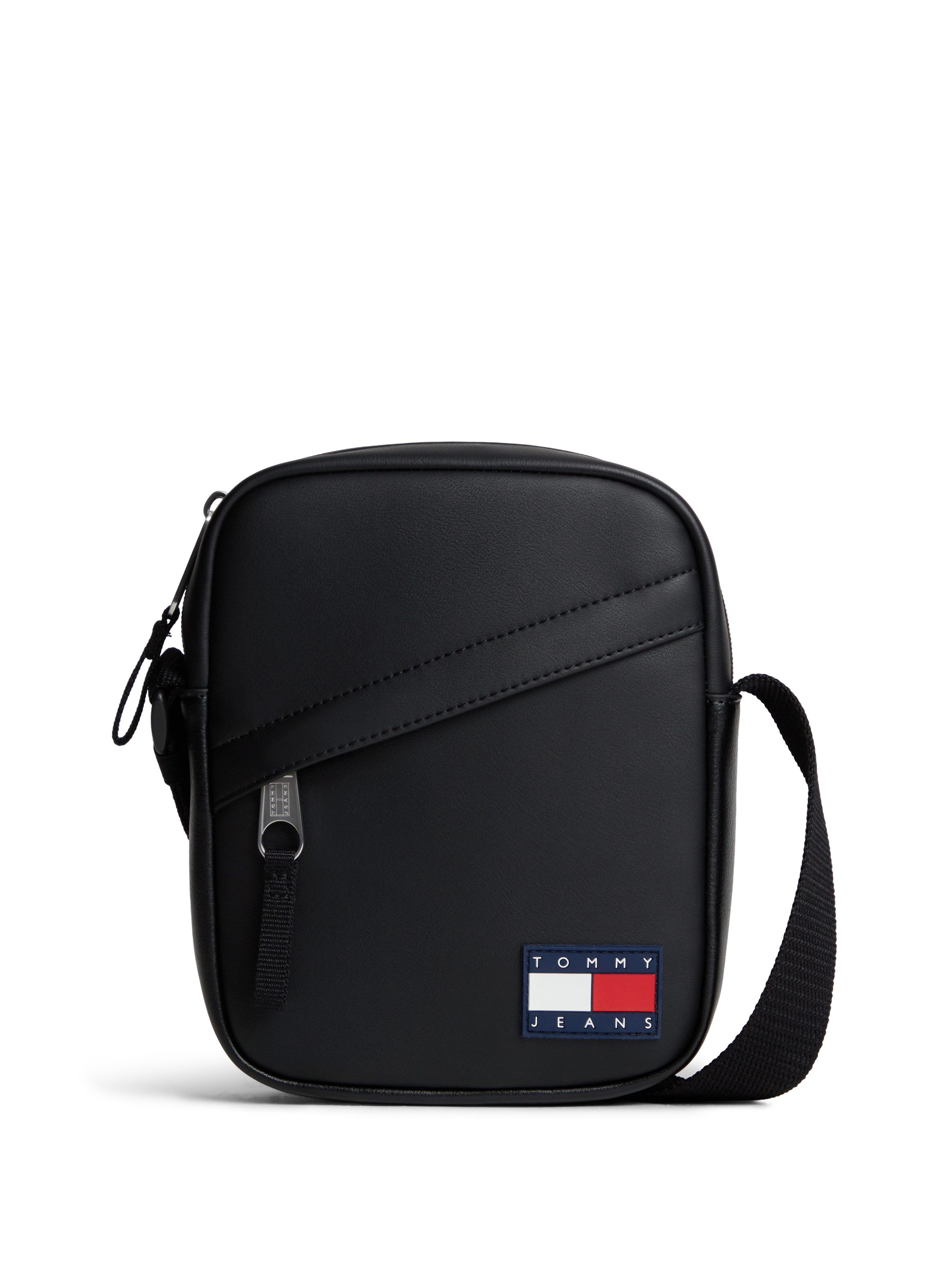 Tommy Jeans Umhängetasche TJM DAILY PU REPORTER, Schultertasche, Crossbodybag mit Logoaufnäher