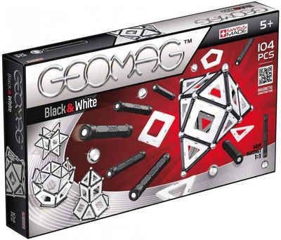 Geomag™ Magnetspielbausteine »Geomag CLASSIC Black & White, Magnetkonstruktionen und Lernspiele, 104-teilig«, (Packung, 104 St)