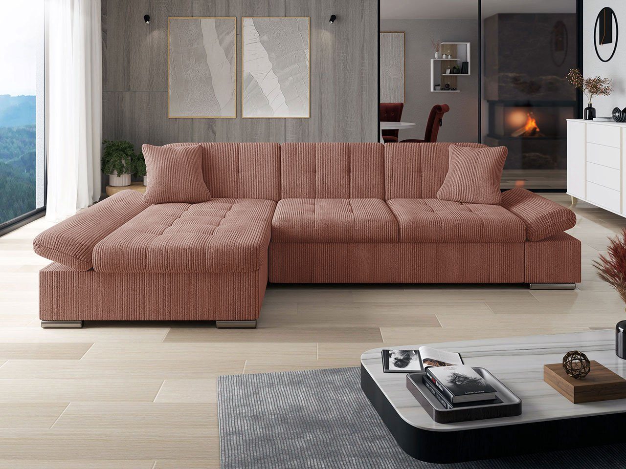 MIRJAN24 Ecksofa Malwi Cord, mit Schlaffunktion günstig online kaufen