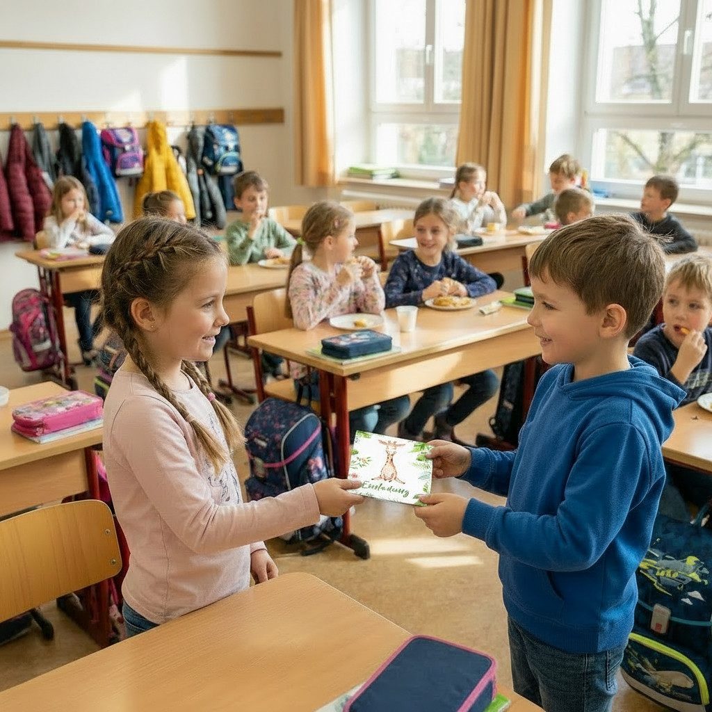 nikima Einladungskarten 10 Einladungskarten Giraffe für Kindergeburtstag