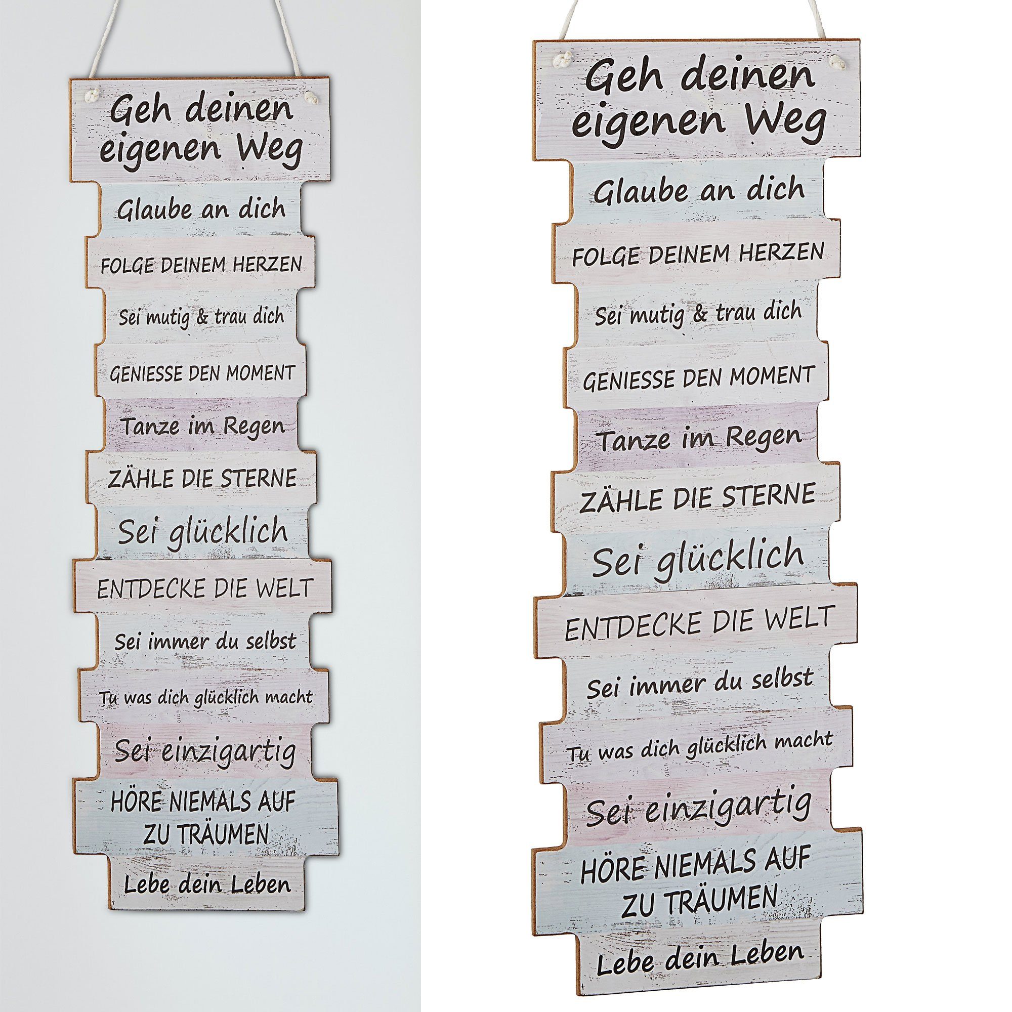 CEPEWA Kunstdruck Plankenschild Lebenseinstellung 15x41x0,6cm, Lebenseinste günstig online kaufen