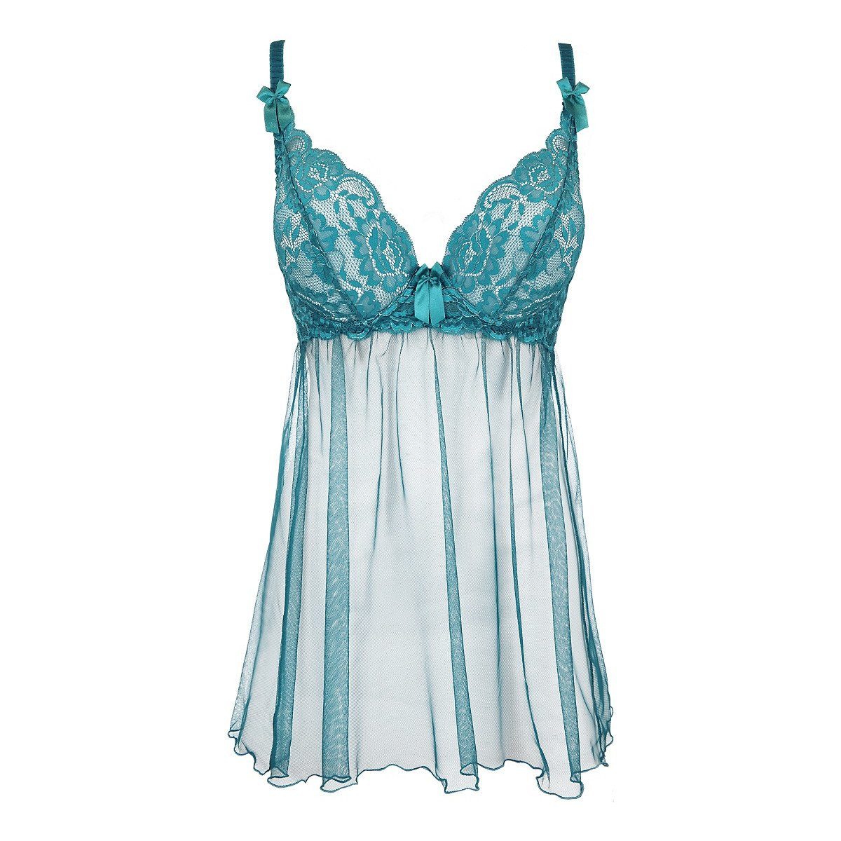 Axami Negligé V-9709 babydoll & string green - (S)
