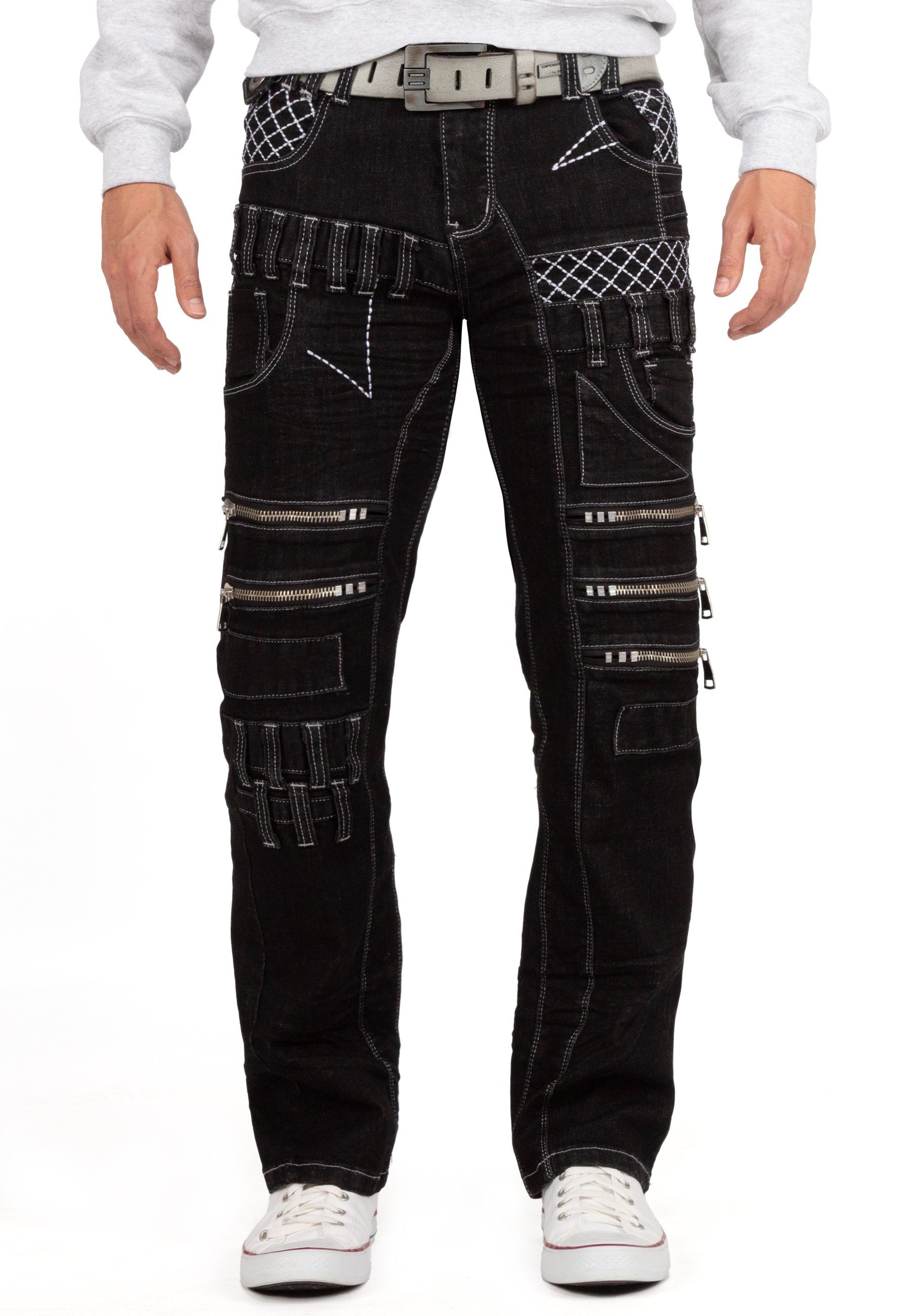 Kosmo Lupo 5-Pocket-Jeans »Herren Hose BA-KM8006-1« mit diversen  Reißverschlüssen online kaufen | OTTO