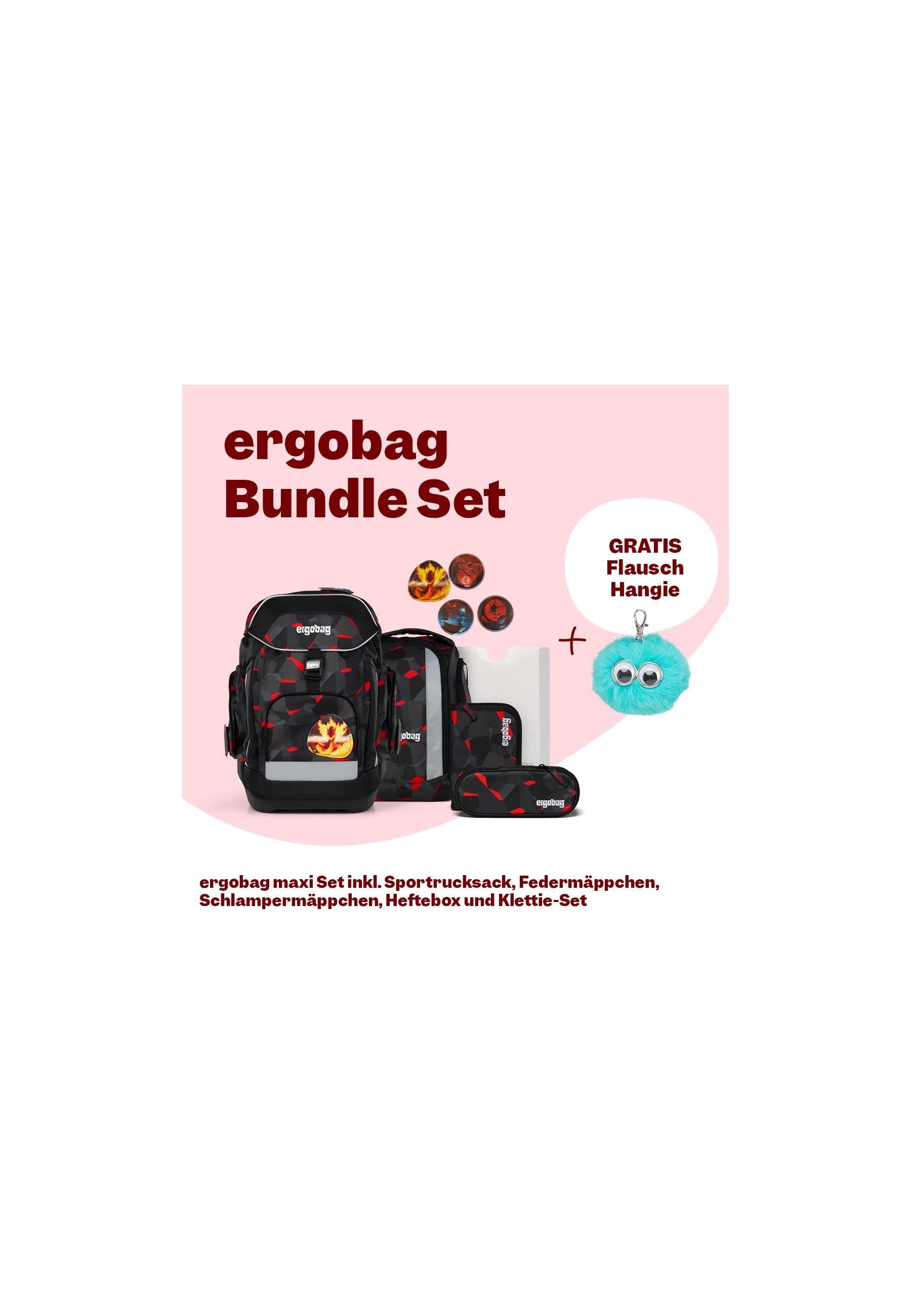 ergobag Schulranzen maxi Set Bundle . (6-tlg., 7-teiliges Set), größenverstellbares Rückensystem