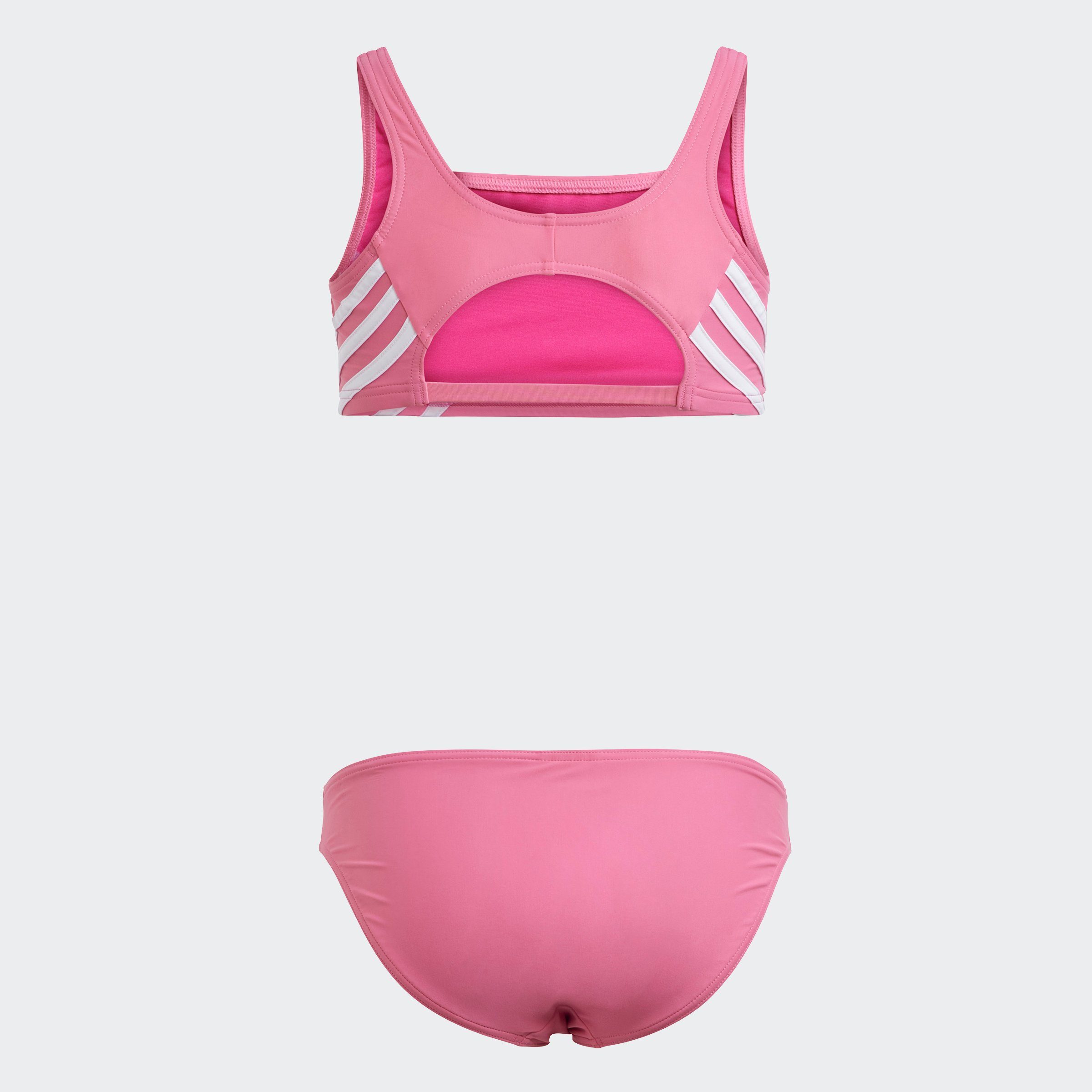 Pink White Bustier-Bikini 3STREIFEN Fusion Performance BIKINI / adidas