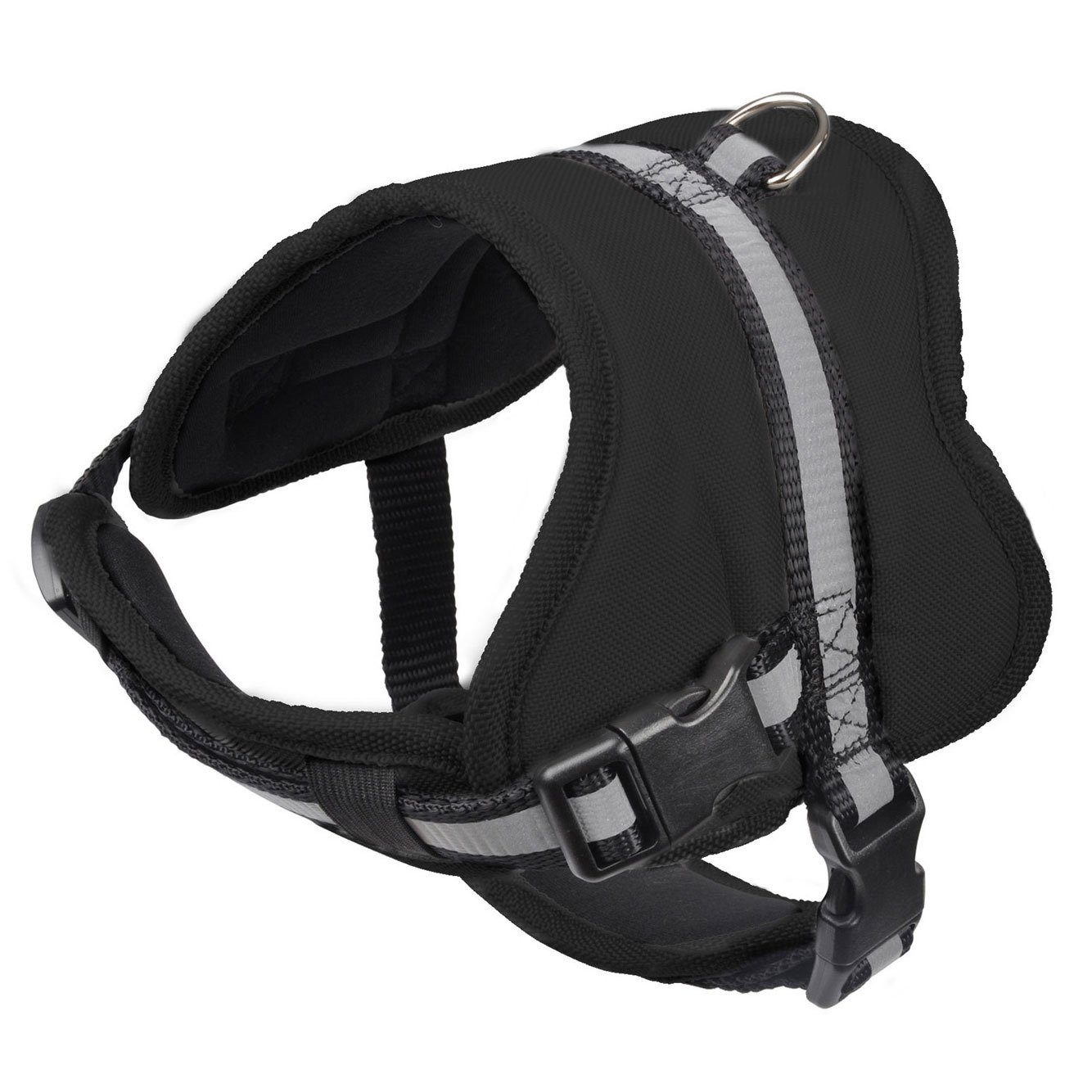 Love Story Hunde-Geschirr Hundegeschirr, regulierbar, 33-45 cm, schwarz, Kunststoff