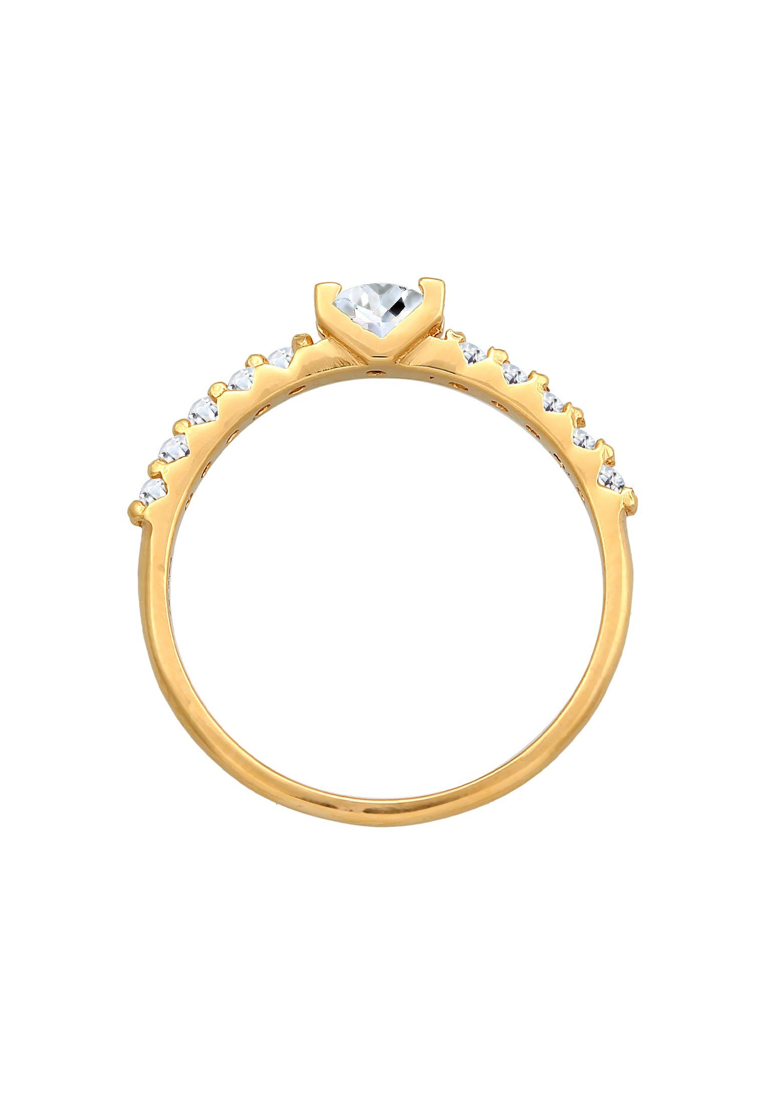 Elli Premium Fingerring Topas Solitär Verlobung 375er Gelbgold, Verlobungsring