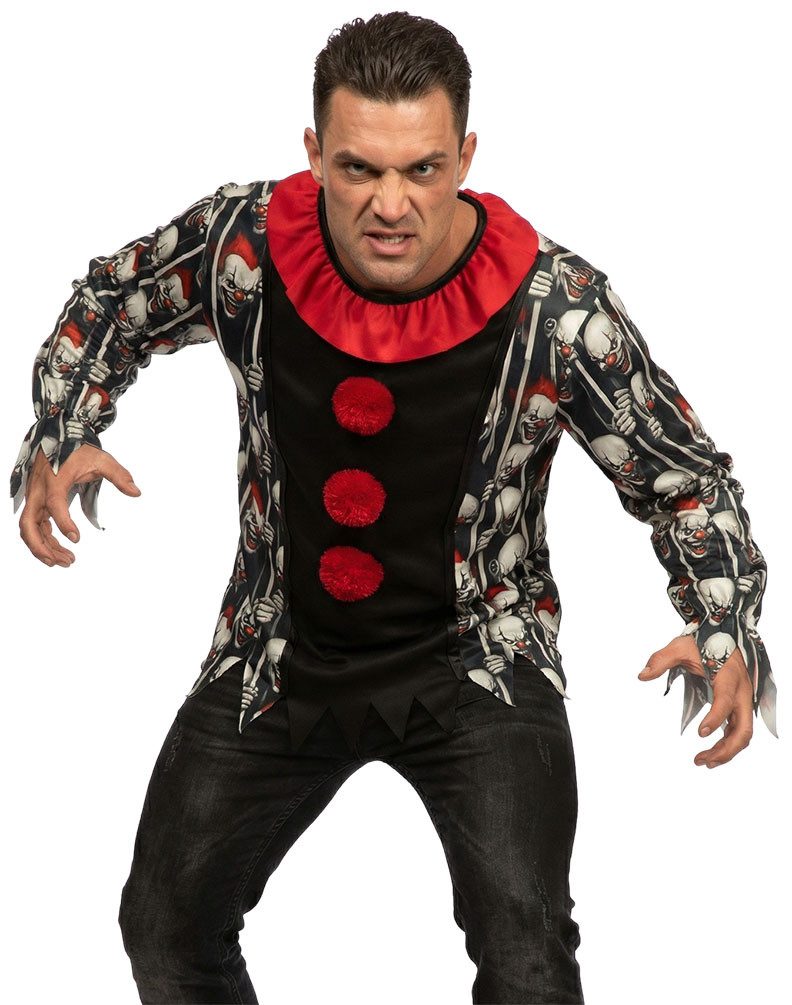 Karneval-Klamotten Clown-Kostüm Horror Pierrot Clown Plus Size Herren gruselig, Männerkostüm Halloweenkostüm hochwertig Grusel Clown große Größen