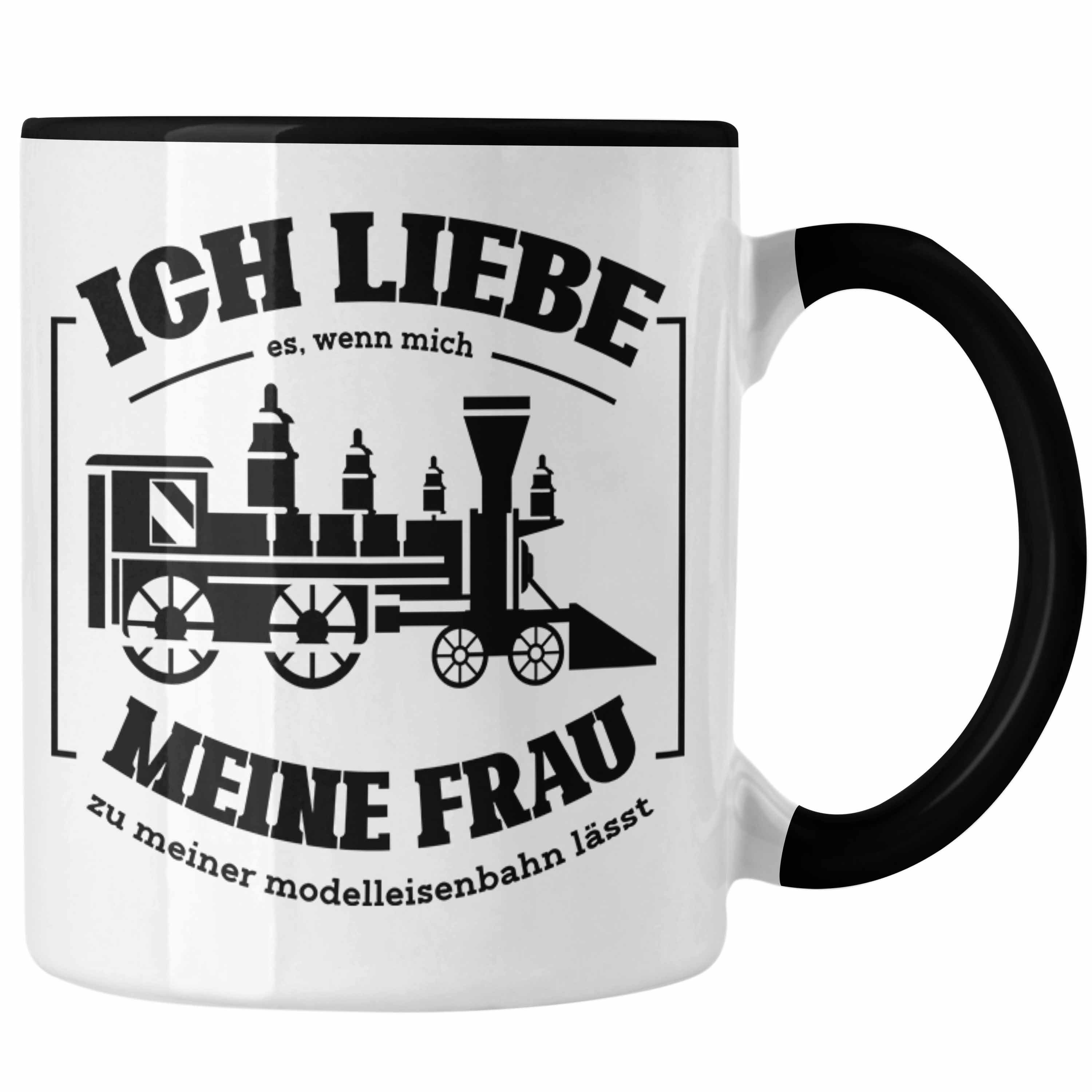 Schwarz Lustige Geschenk Tasse Modelleisenbahn Trendation für Eisenbahner Tasse