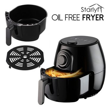 Starlyf Heißluftfritteuse Oil Free Fryer, 1400,00 W, Fritteuse mit 3,8 Litern, 30 Minuten Timer, automatische Abschaltung