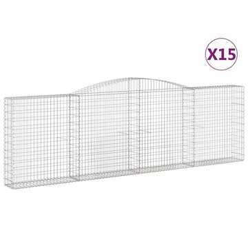 vidaXL Blumentopf Gabionen mit Hochbogen 15Stk. 400x30x120/140cm Verzinktes Eisen (15 St)