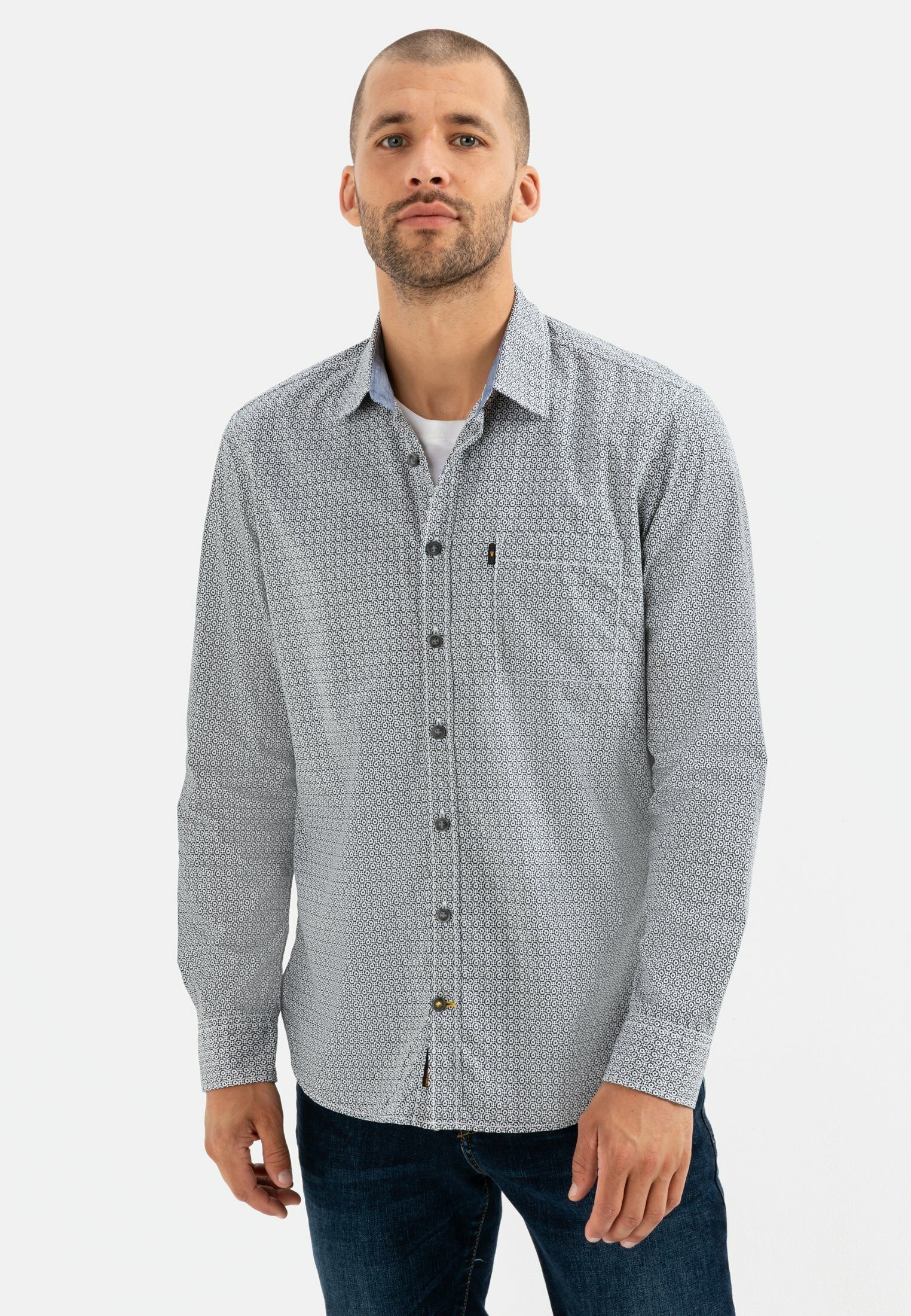 camel active Langarmhemd in Regular Fit Button-Down
