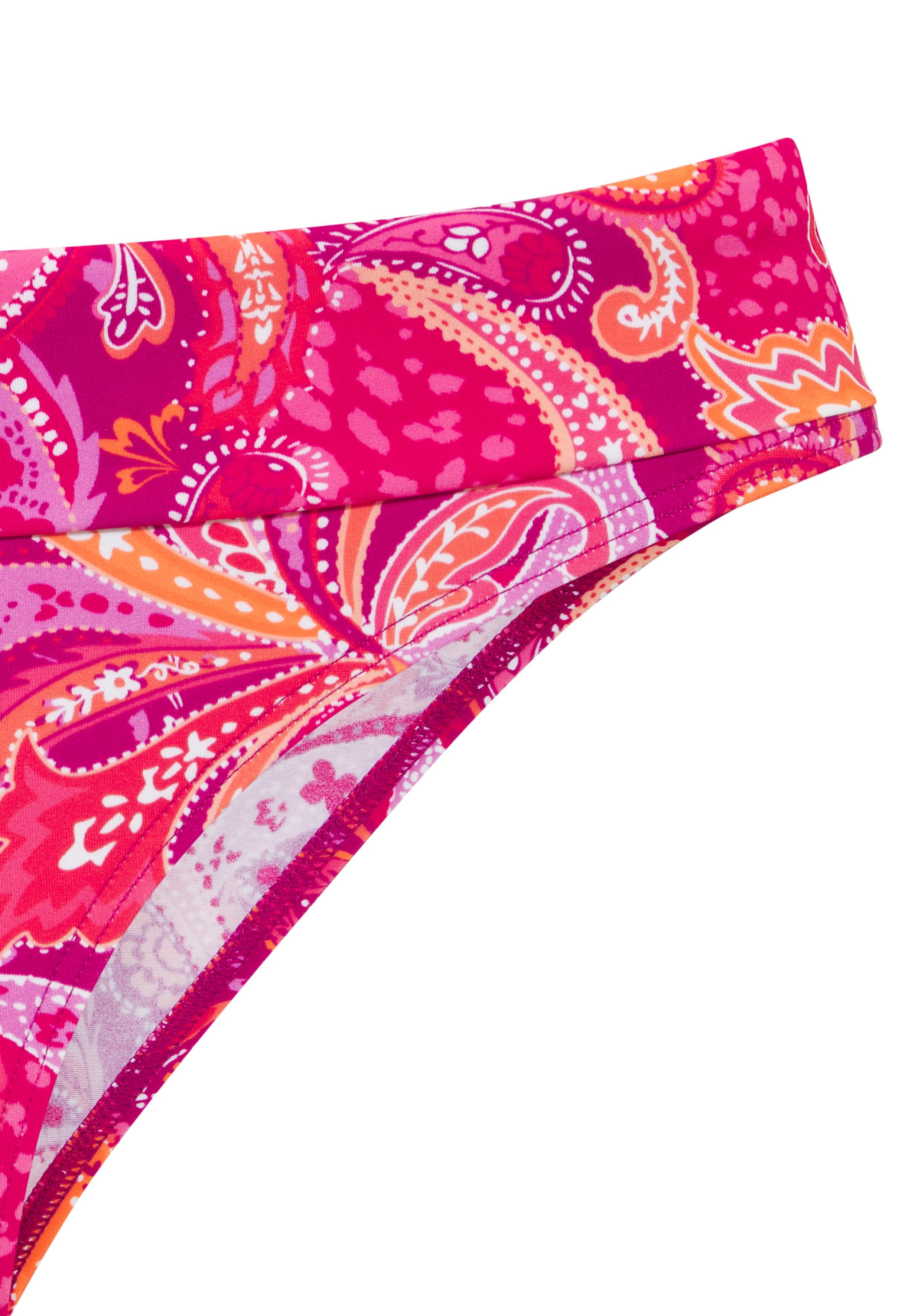Vivance Bikini-Hose Pretty mit Umschlagbund und modischem Paisleymuster