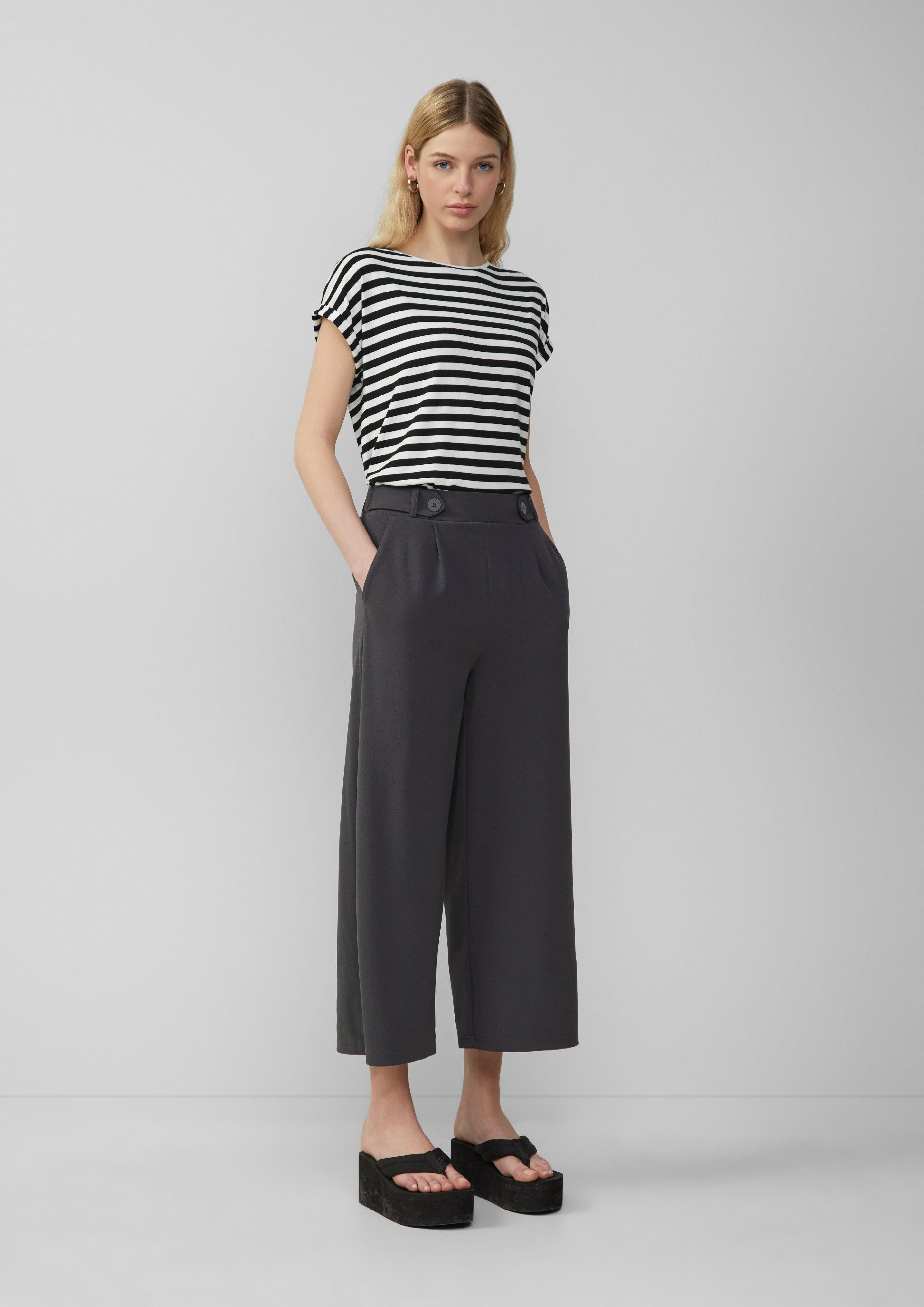 QS 7/8-Hose Culotte aus Interlockjersey Zierknopf günstig online kaufen